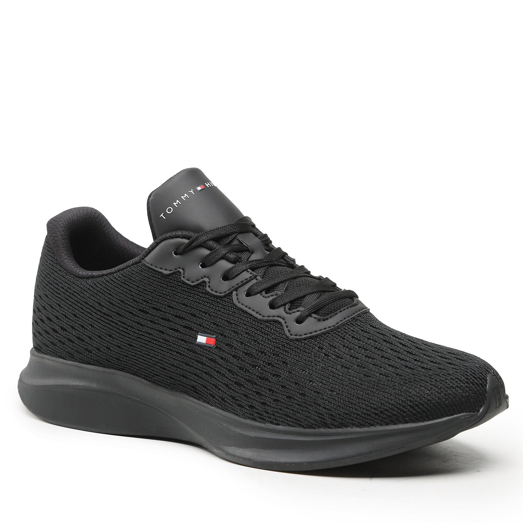 Tommy Hilfiger Sneakersy Lightweight Runner Knit Flag FM0FM04563 Černá - Pepit.cz