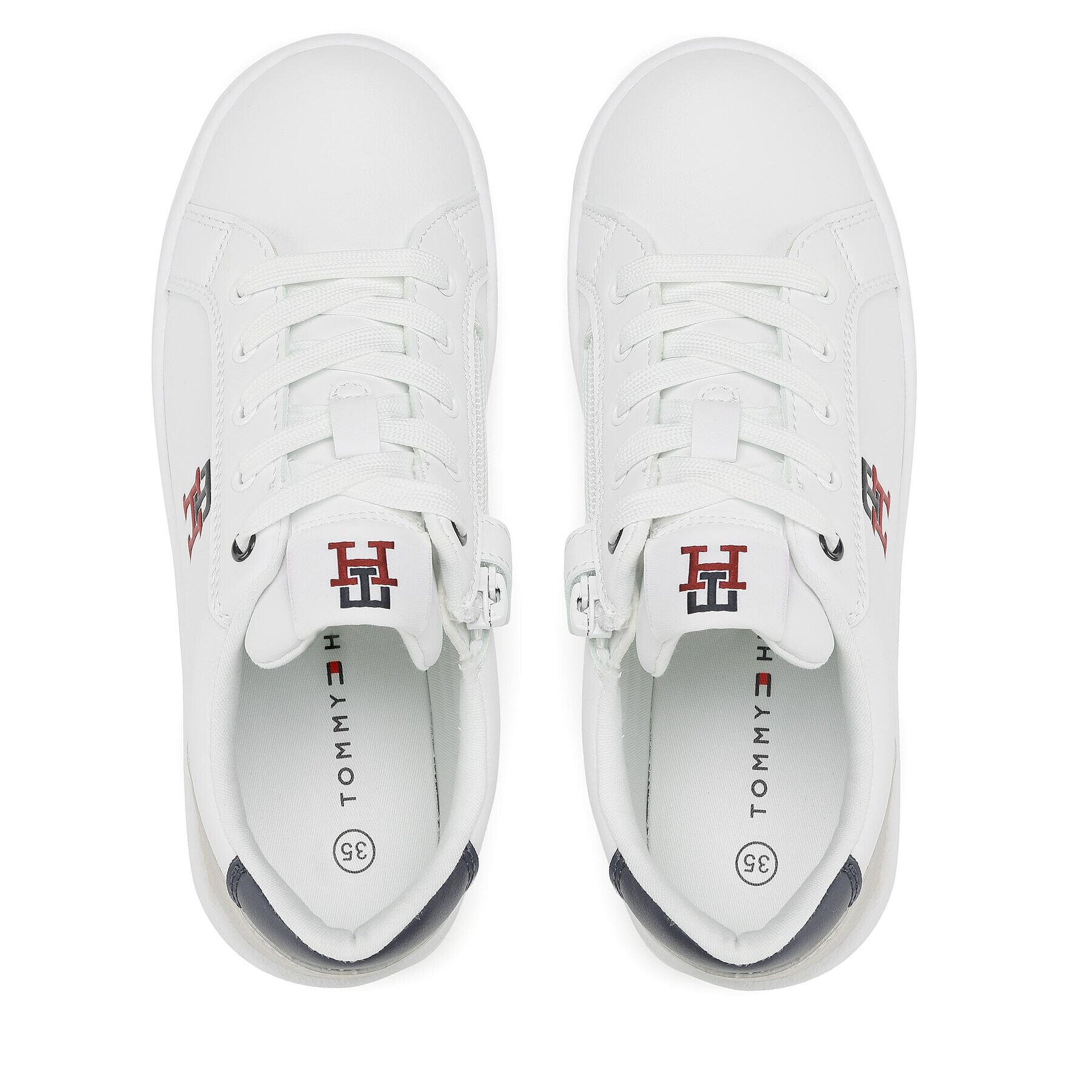 Tommy Hilfiger Sneakersy Monogram Low Cut Lace-Up Sneaker T3X9-32857-1355 S Bílá - Pepit.cz