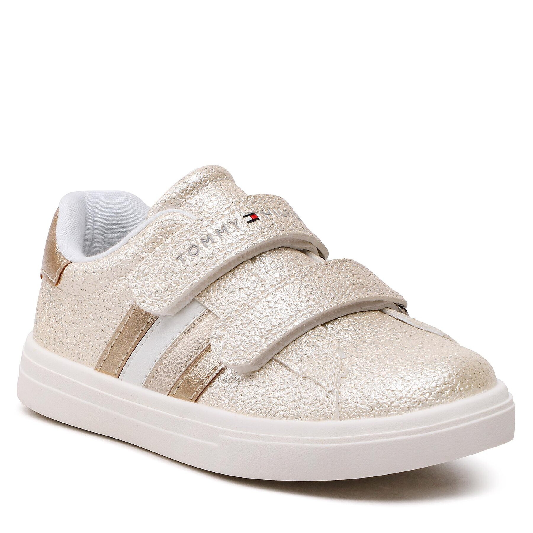 Tommy Hilfiger Sneakersy Stripes Low Cut Velcro Sneake T1A9-32685-1010 S Bílá - Pepit.cz