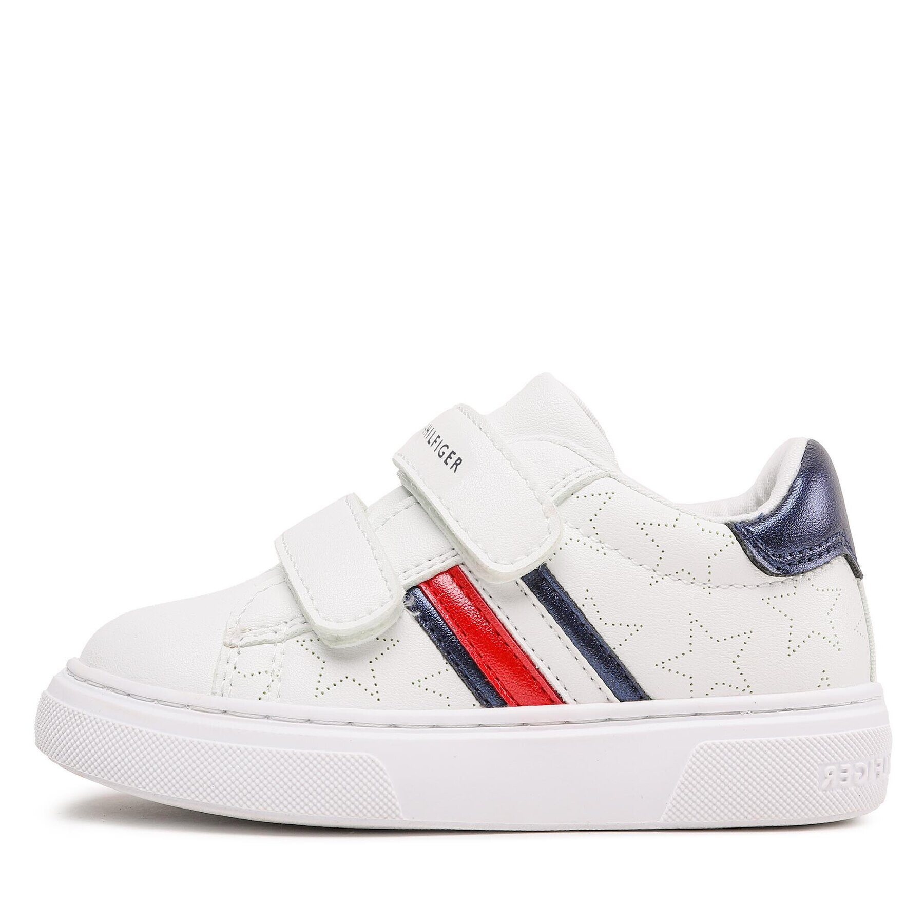 Tommy Hilfiger Sneakersy Stripes Low Cut Velcro Sneaker T1A9-32694-1355X336 M Bílá - Pepit.cz