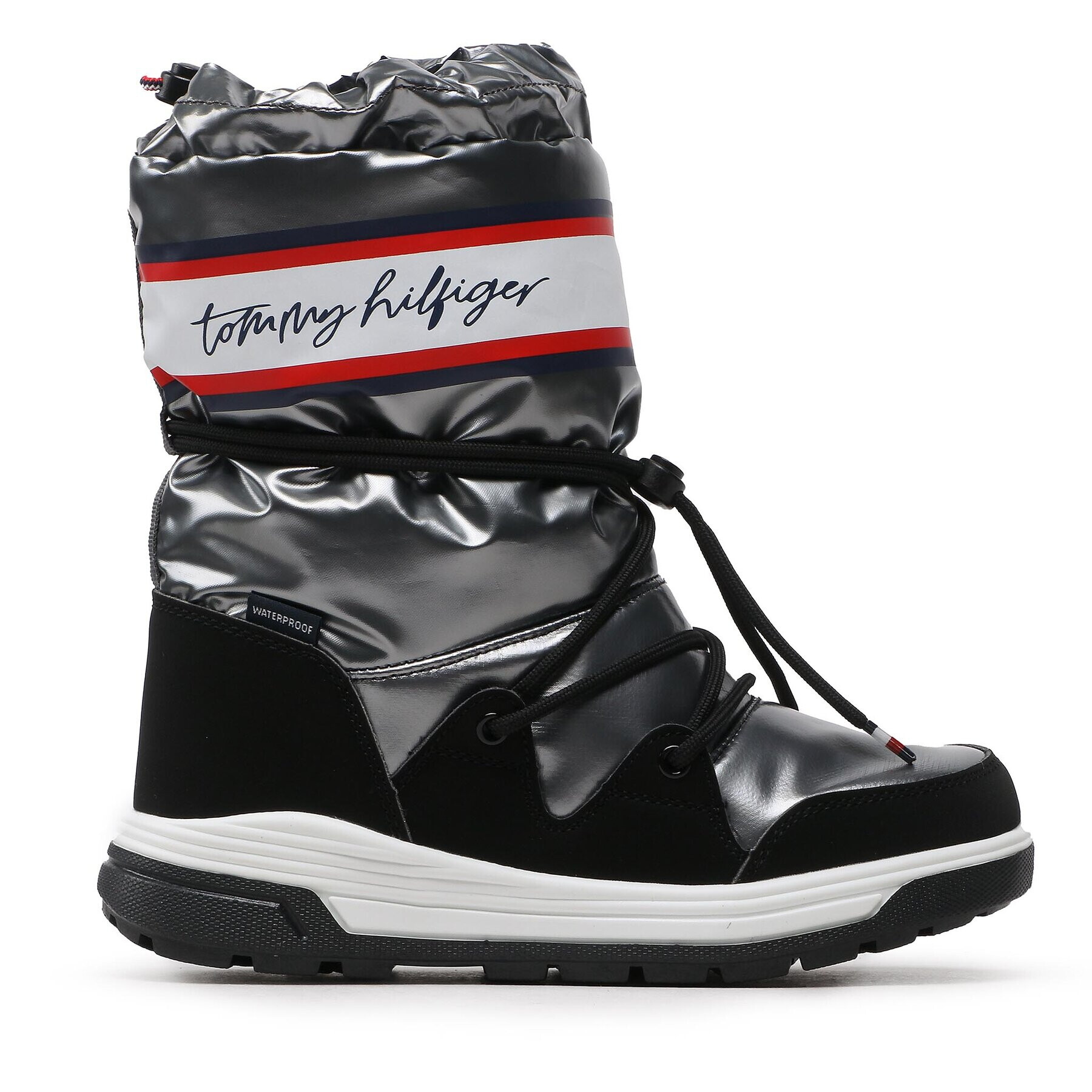 Tommy Hilfiger Sněhule Snow Boot T3A6-32436-1485 S Stříbrná - Pepit.cz