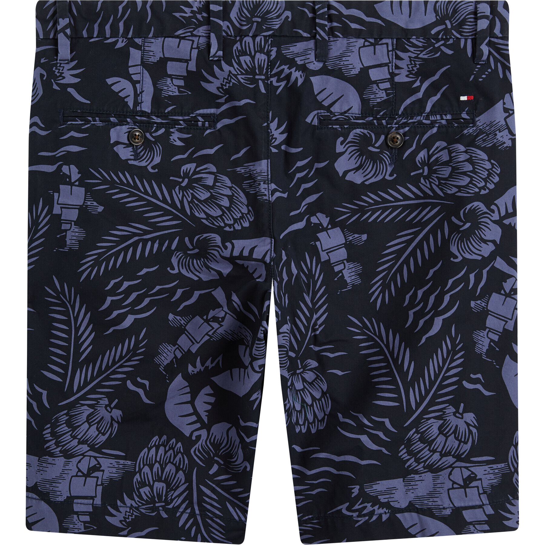 Tommy Hilfiger Šortky z materiálu Brooklyn Hawaii Print MW0MW13528 Tmavomodrá Regular Fit - Pepit.cz