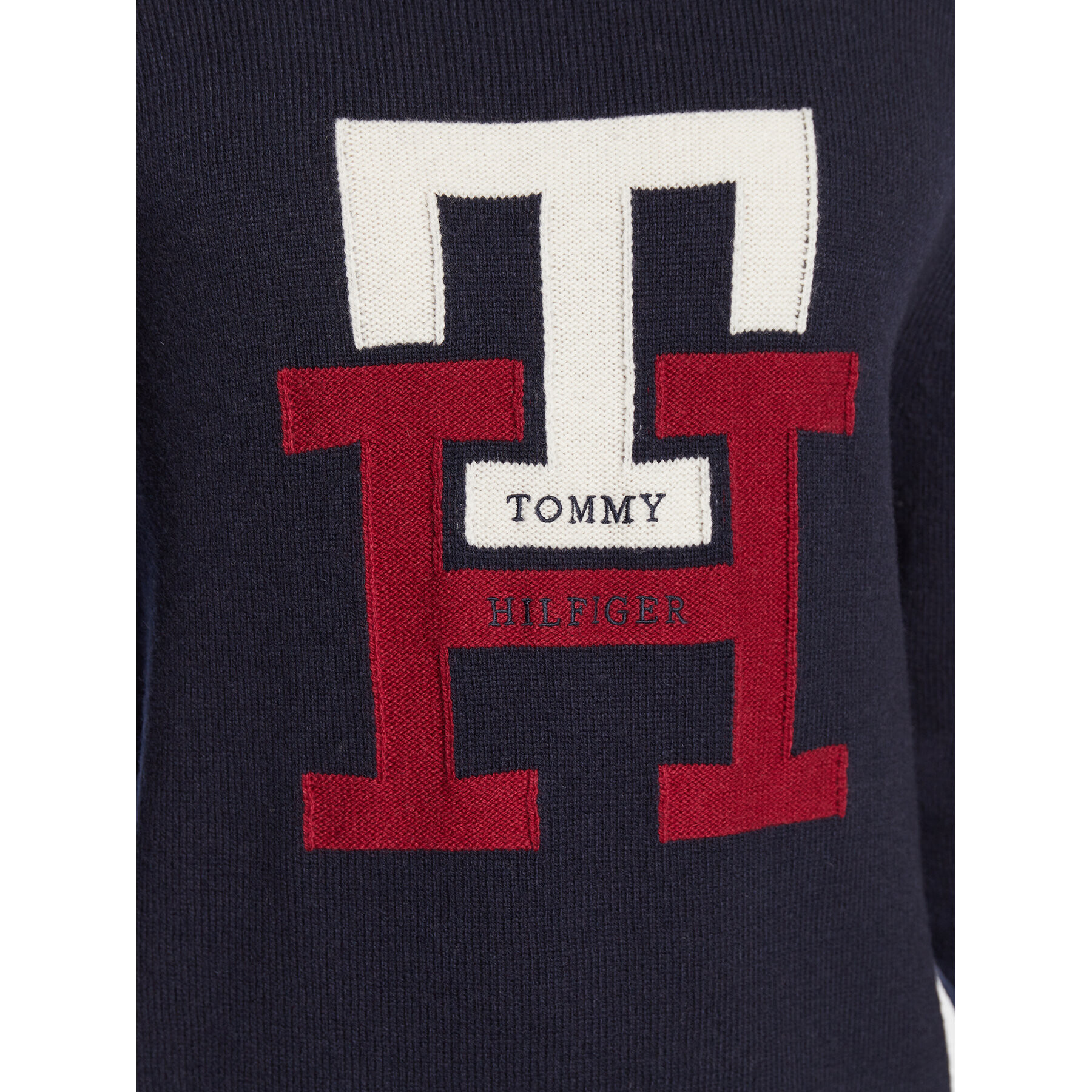 Tommy Hilfiger Svetr Bold Monogram MW0MW28045 Tmavomodrá Oversize - Pepit.cz