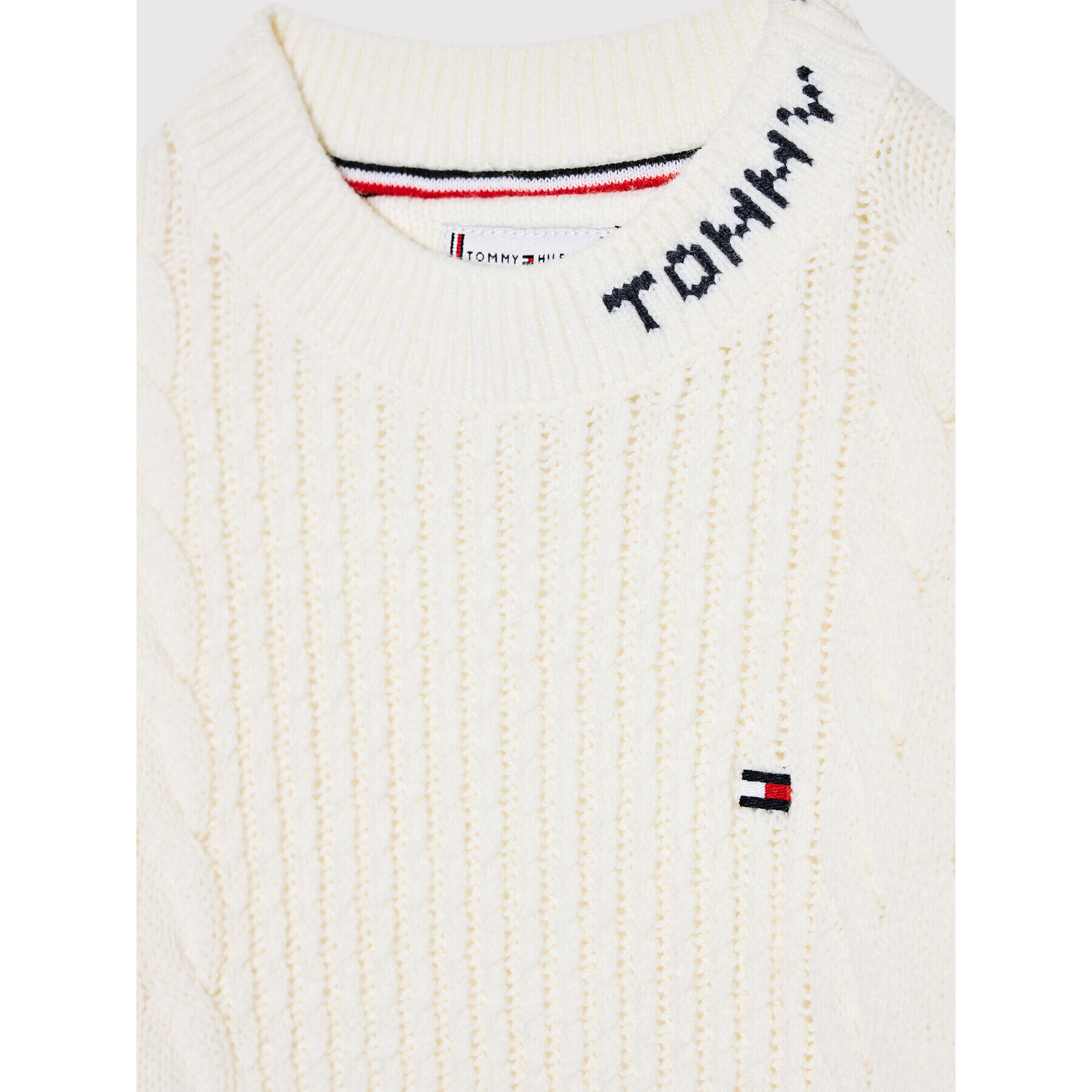 Tommy Hilfiger Svetr Cable KG0KG05658 M Béžová Relaxed Fit - Pepit.cz