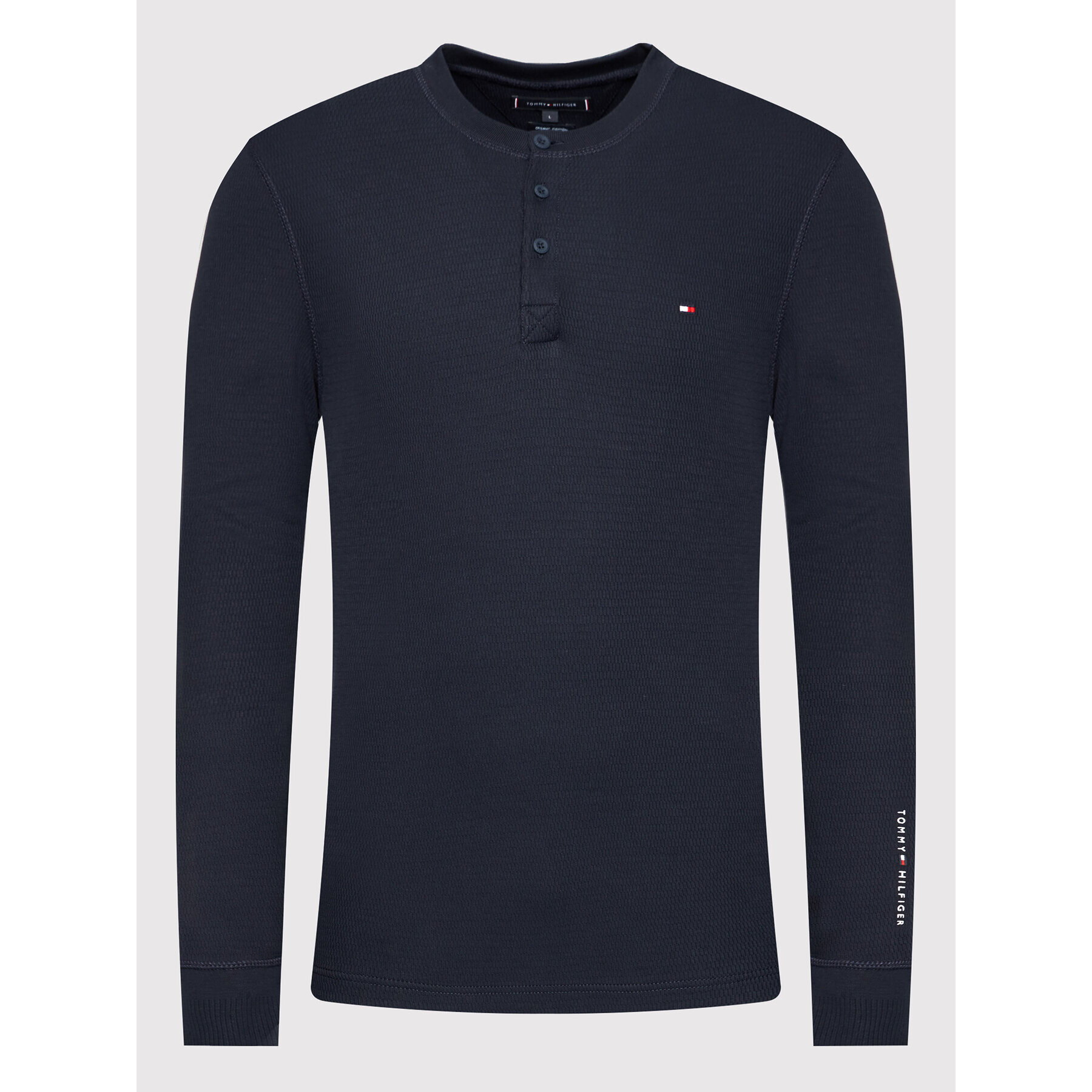 Tommy Hilfiger Svetr Casual Henley MW0MW20156 Tmavomodrá Relaxed Fit - Pepit.cz