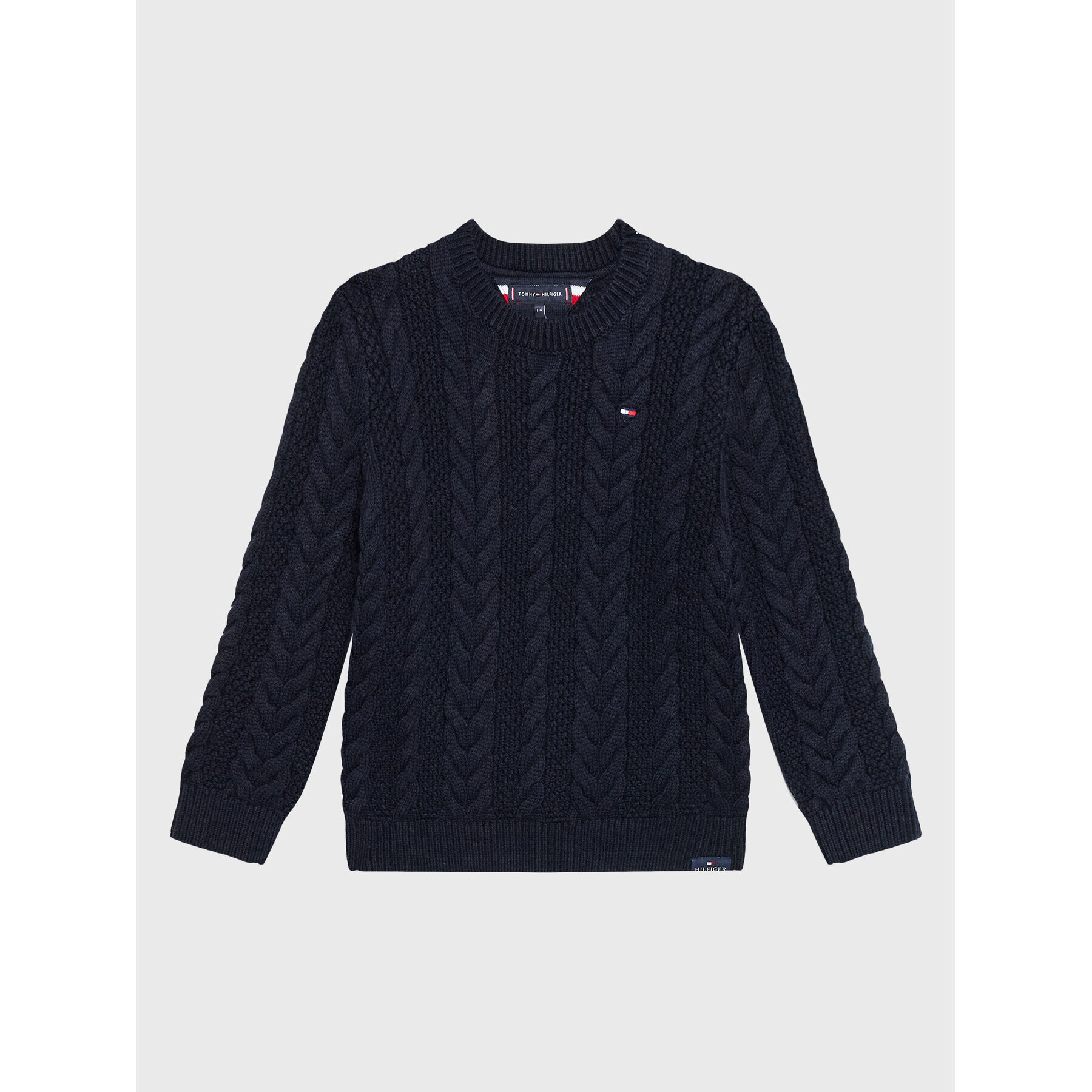 Tommy Hilfiger Svetr Essential Cable KB0KB07827 D Tmavomodrá Regular Fit - Pepit.cz