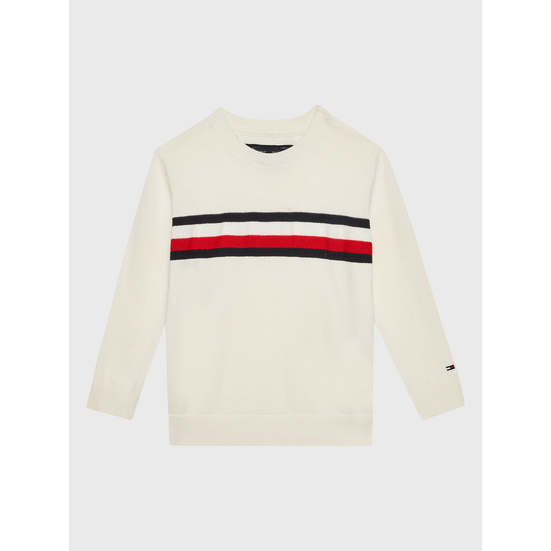 Tommy Hilfiger Svetr Essential Global Stripe KB0KB07826 M Béžová Regular Fit - Pepit.cz