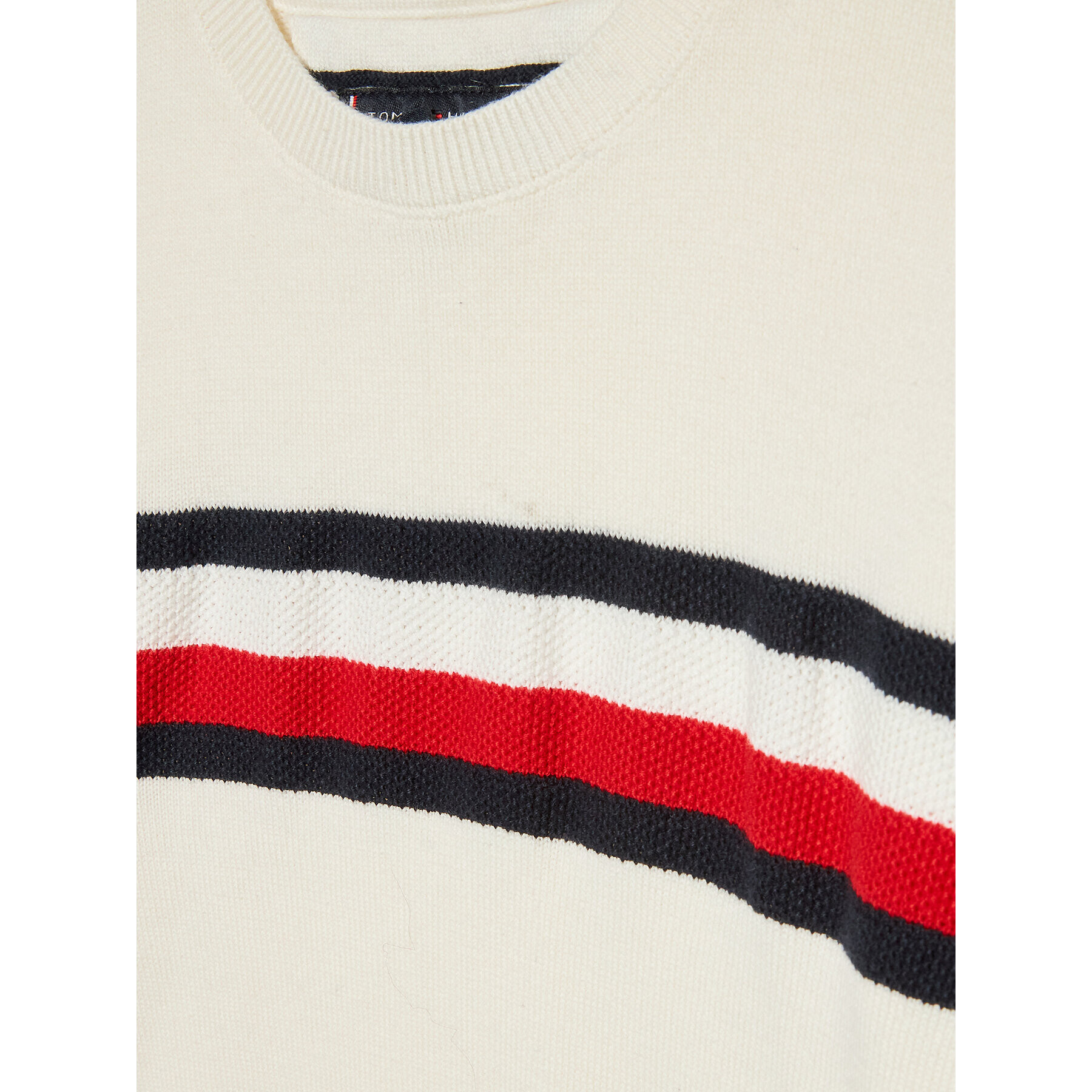 Tommy Hilfiger Svetr Essential Global Stripe KB0KB07826 M Béžová Regular Fit - Pepit.cz