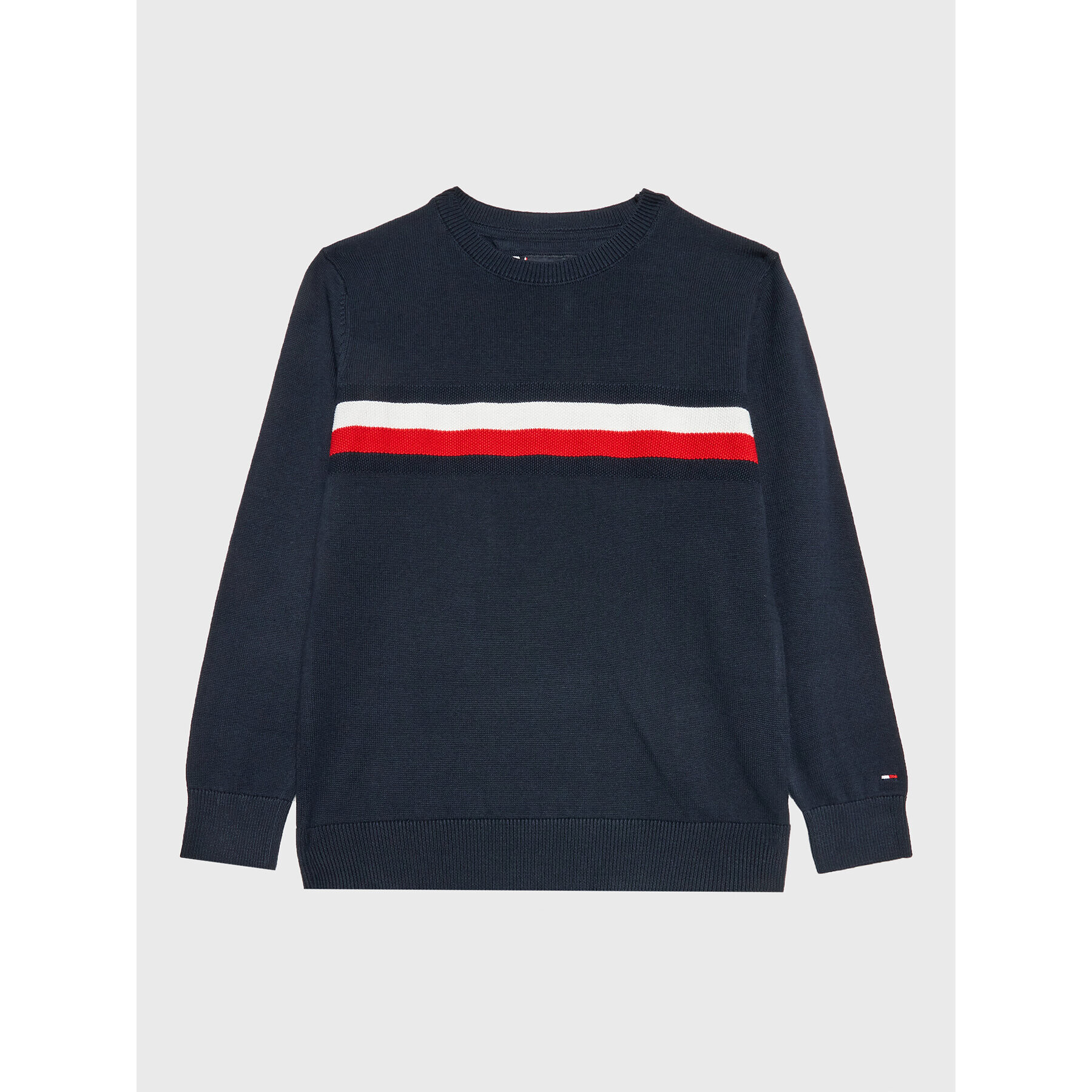 Tommy Hilfiger Svetr Essential Global Stripe KB0KB07826 M Tmavomodrá Regular Fit - Pepit.cz