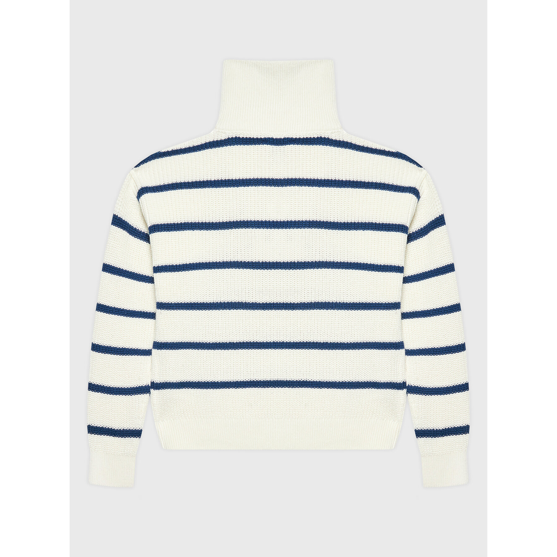 Tommy Hilfiger Svetr Half Zip-Up Stripe KG0KG06669 Bílá Regular Fit - Pepit.cz