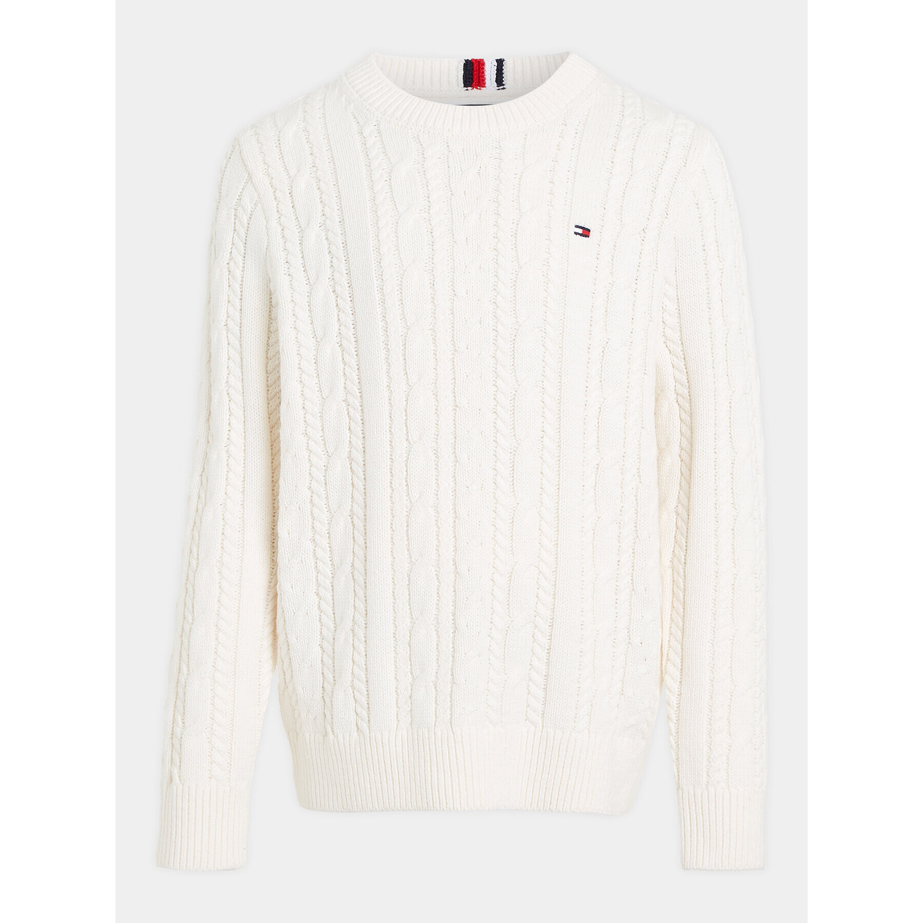 Tommy Hilfiger Svetr KB0KB08512 Bílá Regular Fit - Pepit.cz