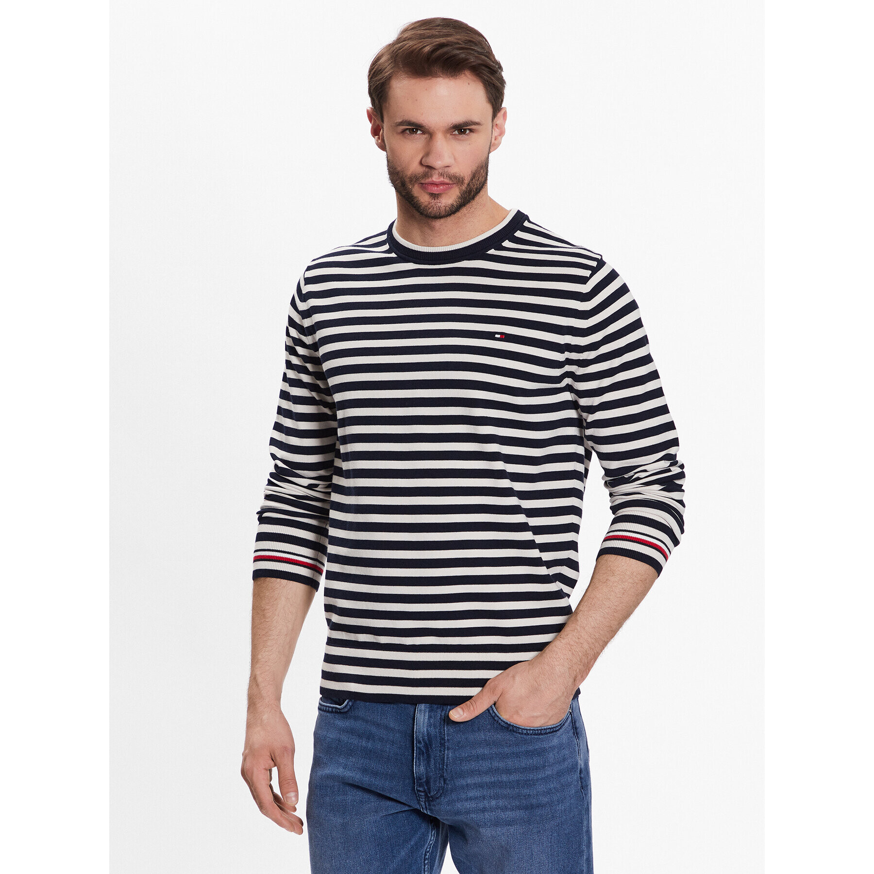 Tommy Hilfiger Svetr MW0MW21316 Tmavomodrá Regular Fit - Pepit.cz