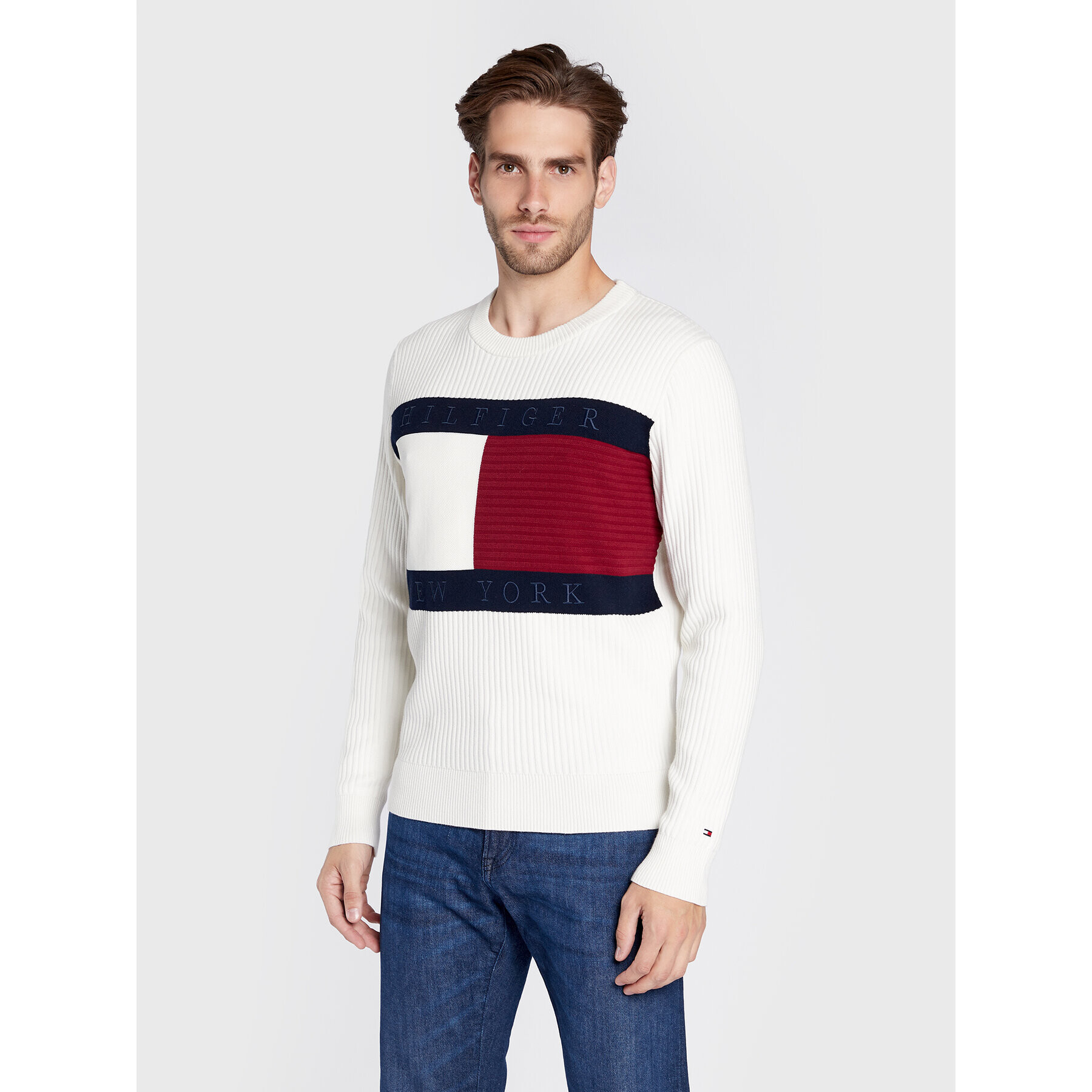 Tommy Hilfiger Svetr MW0MW25413 Béžová Regular Fit - Pepit.cz