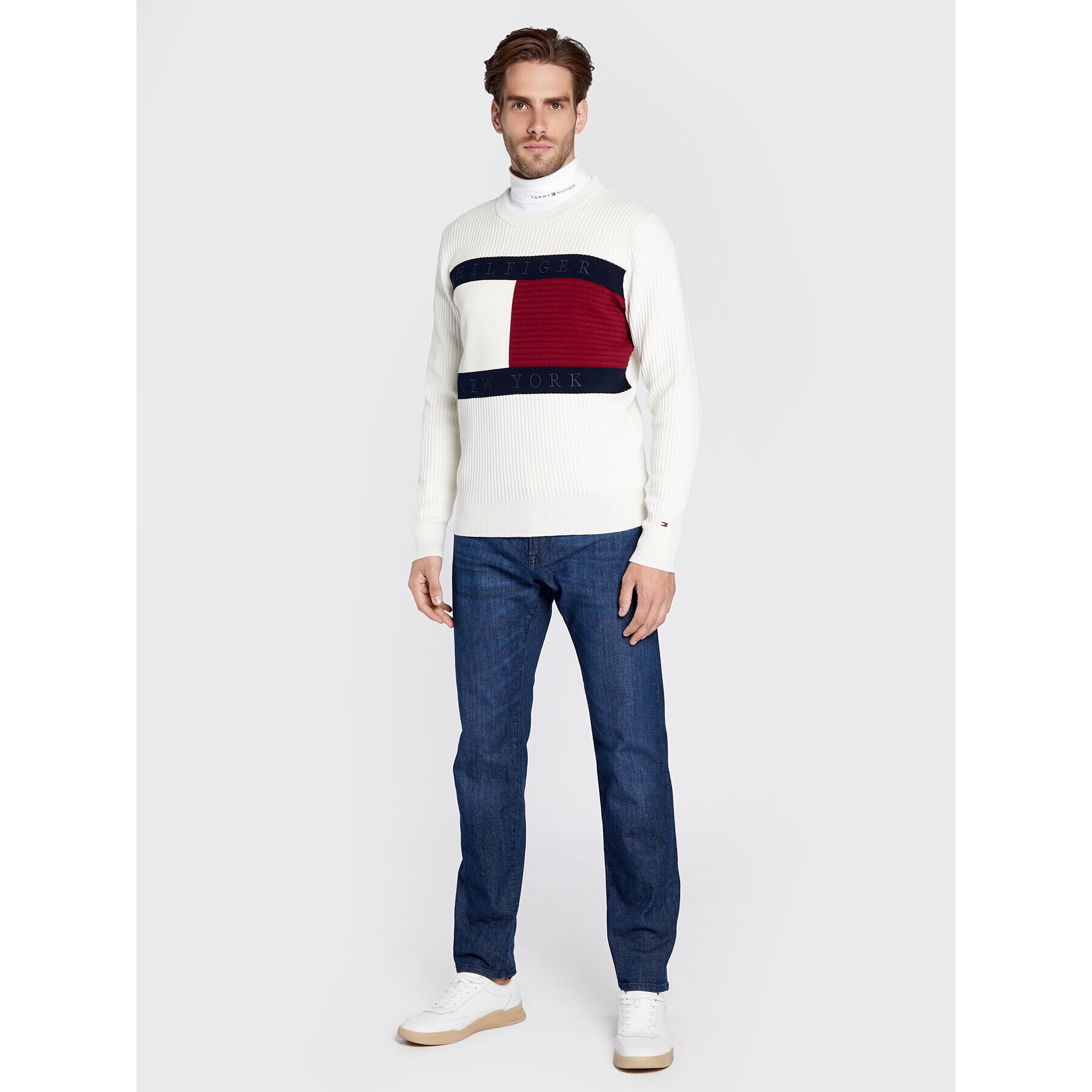 Tommy Hilfiger Svetr MW0MW25413 Béžová Regular Fit - Pepit.cz