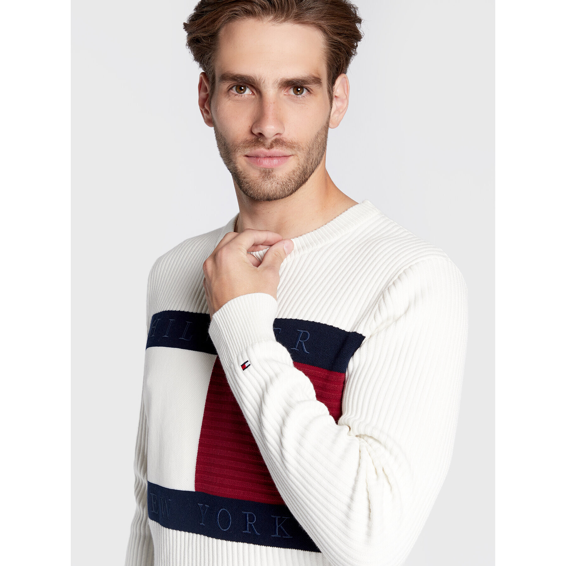 Tommy Hilfiger Svetr MW0MW25413 Béžová Regular Fit - Pepit.cz