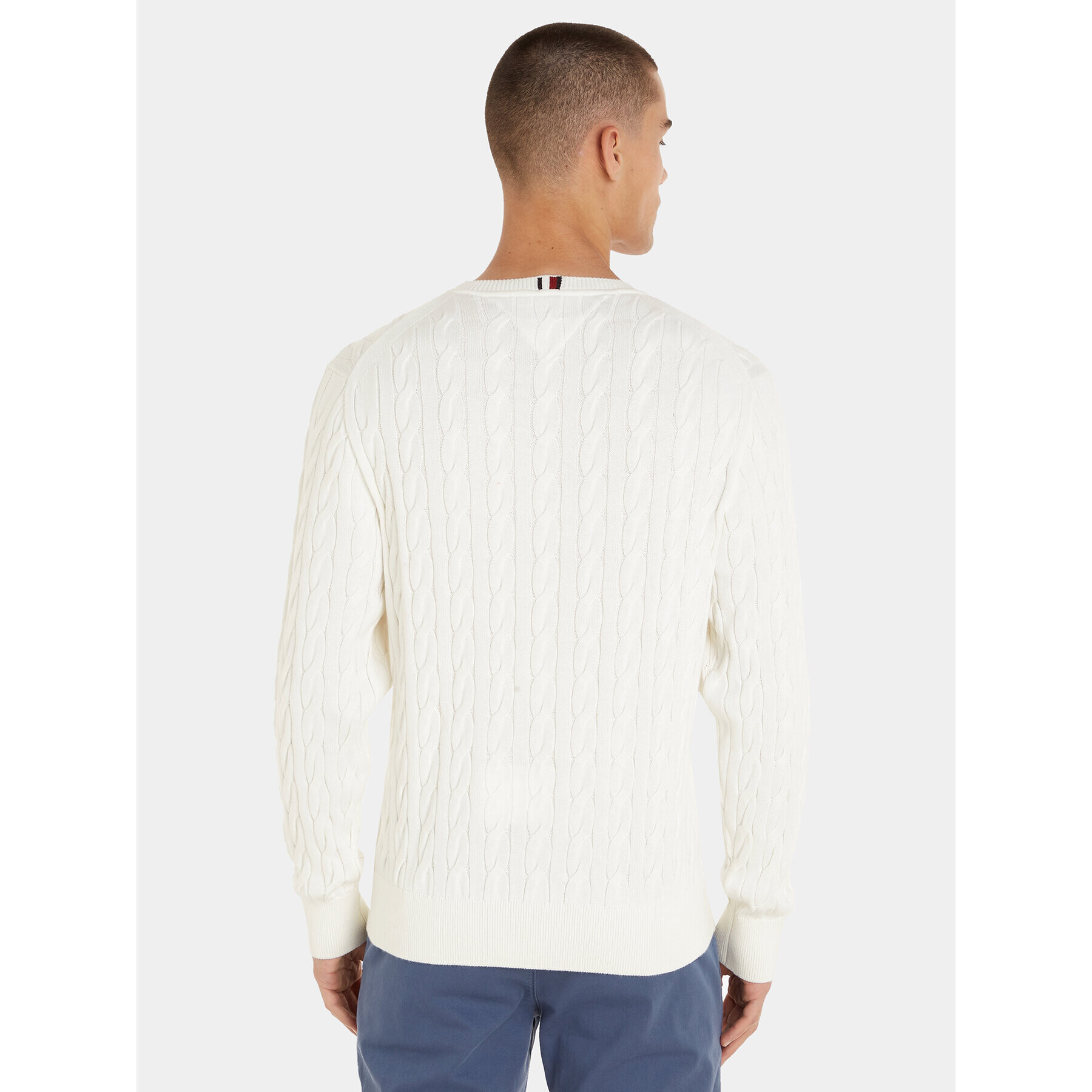 Tommy Hilfiger Svetr MW0MW33132 Écru Relaxed Fit - Pepit.cz