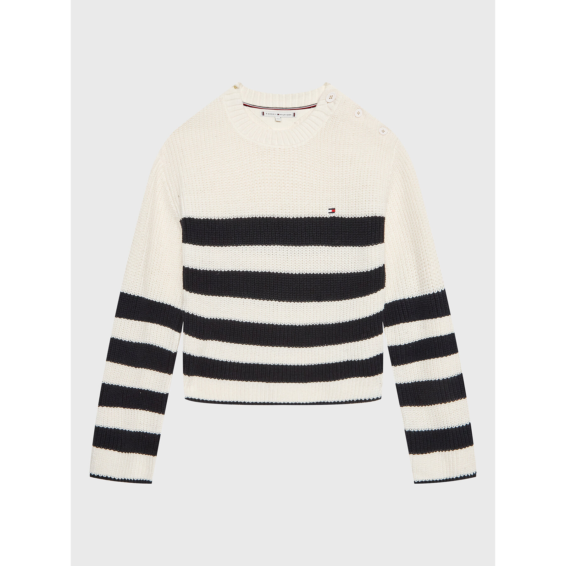 Tommy Hilfiger Svetr Nautical KG0KG07078 D Écru Regular Fit - Pepit.cz