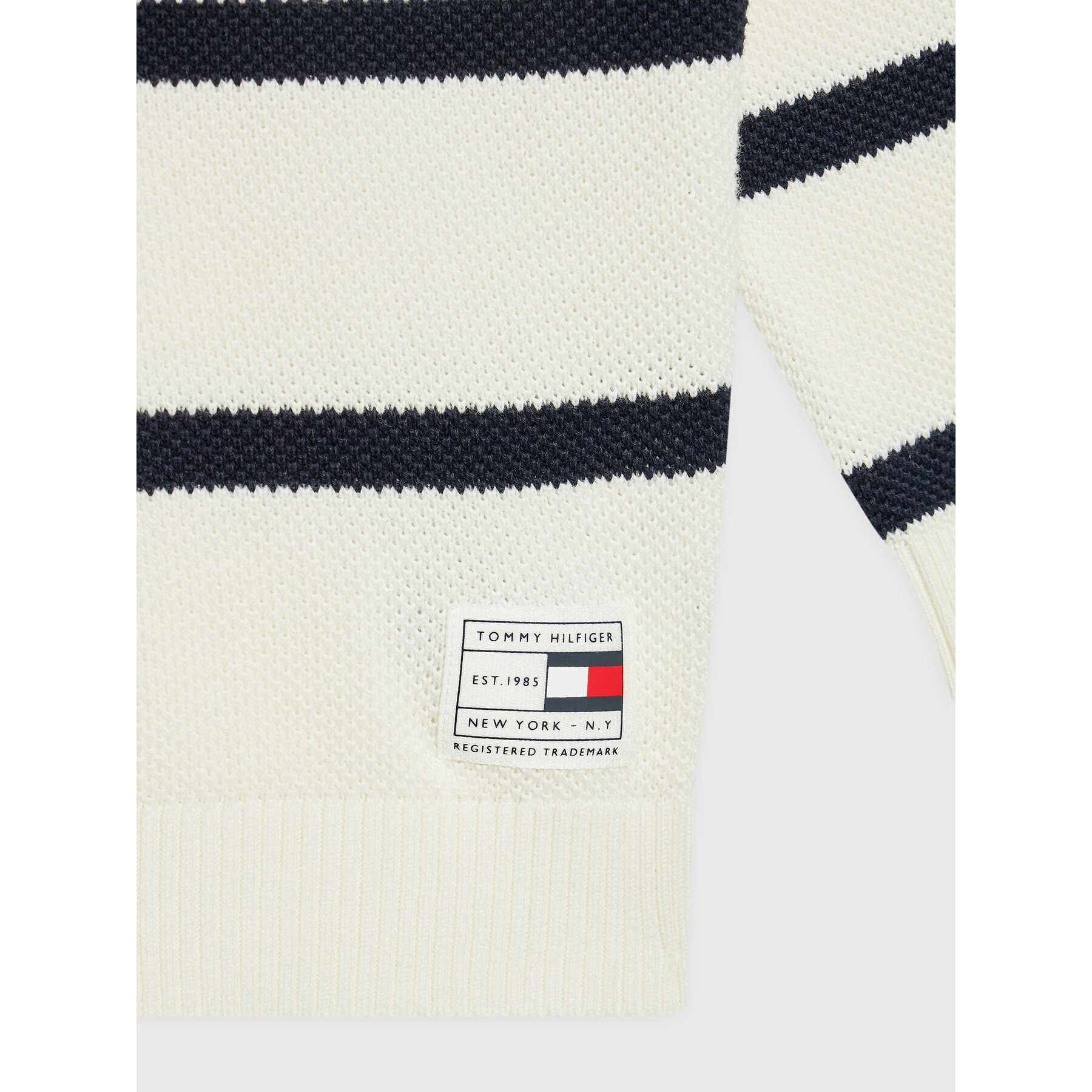 Tommy Hilfiger Svetr Structure Rugby KB0KB07497 Bílá Regular Fit - Pepit.cz