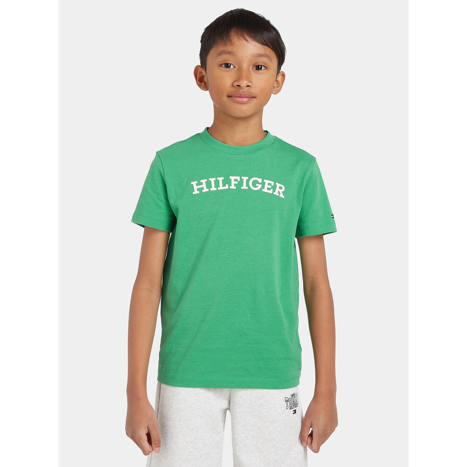 Tommy Hilfiger T-Shirt Arched KB0KB08333 M Zelená Regular Fit - Pepit.cz