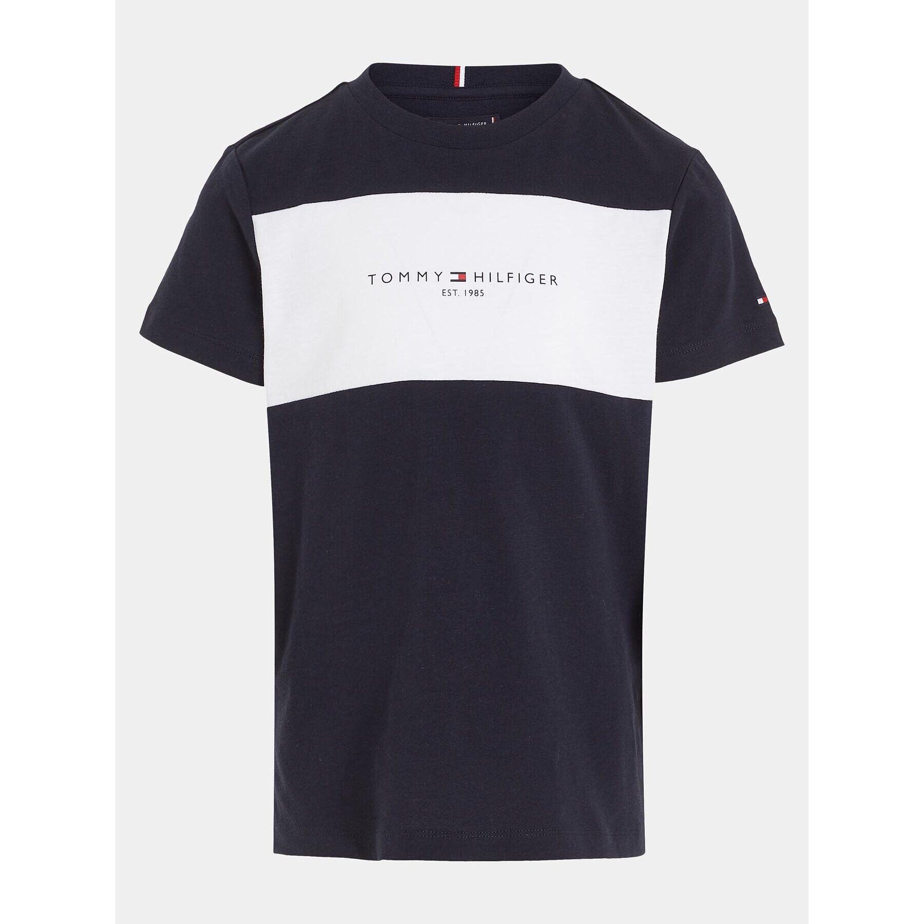 Tommy Hilfiger T-Shirt Colorblock KB0KB08552 M Tmavomodrá Regular Fit - Pepit.cz