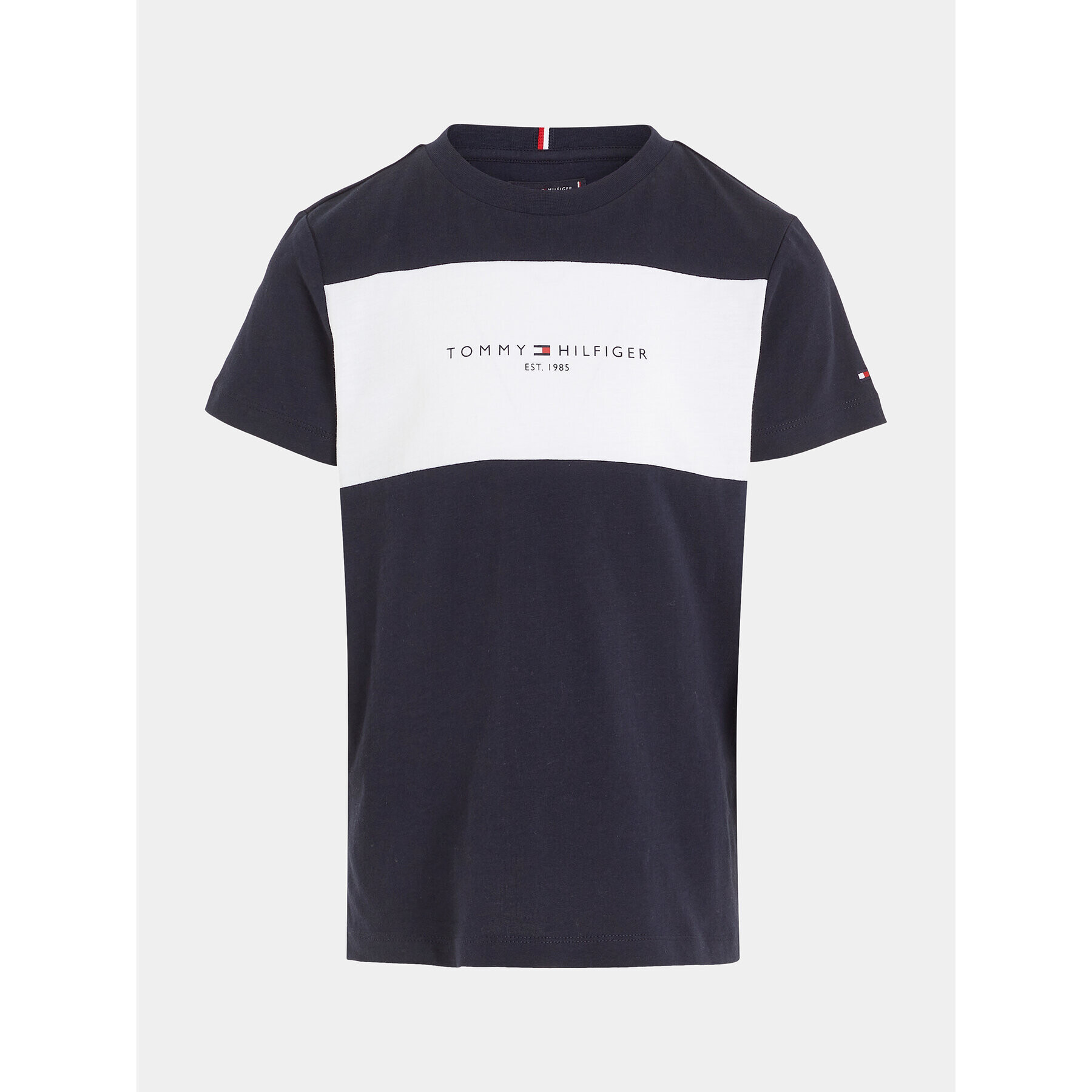 Tommy Hilfiger T-Shirt Colorblock KB0KB08552 S Tmavomodrá Regular Fit - Pepit.cz