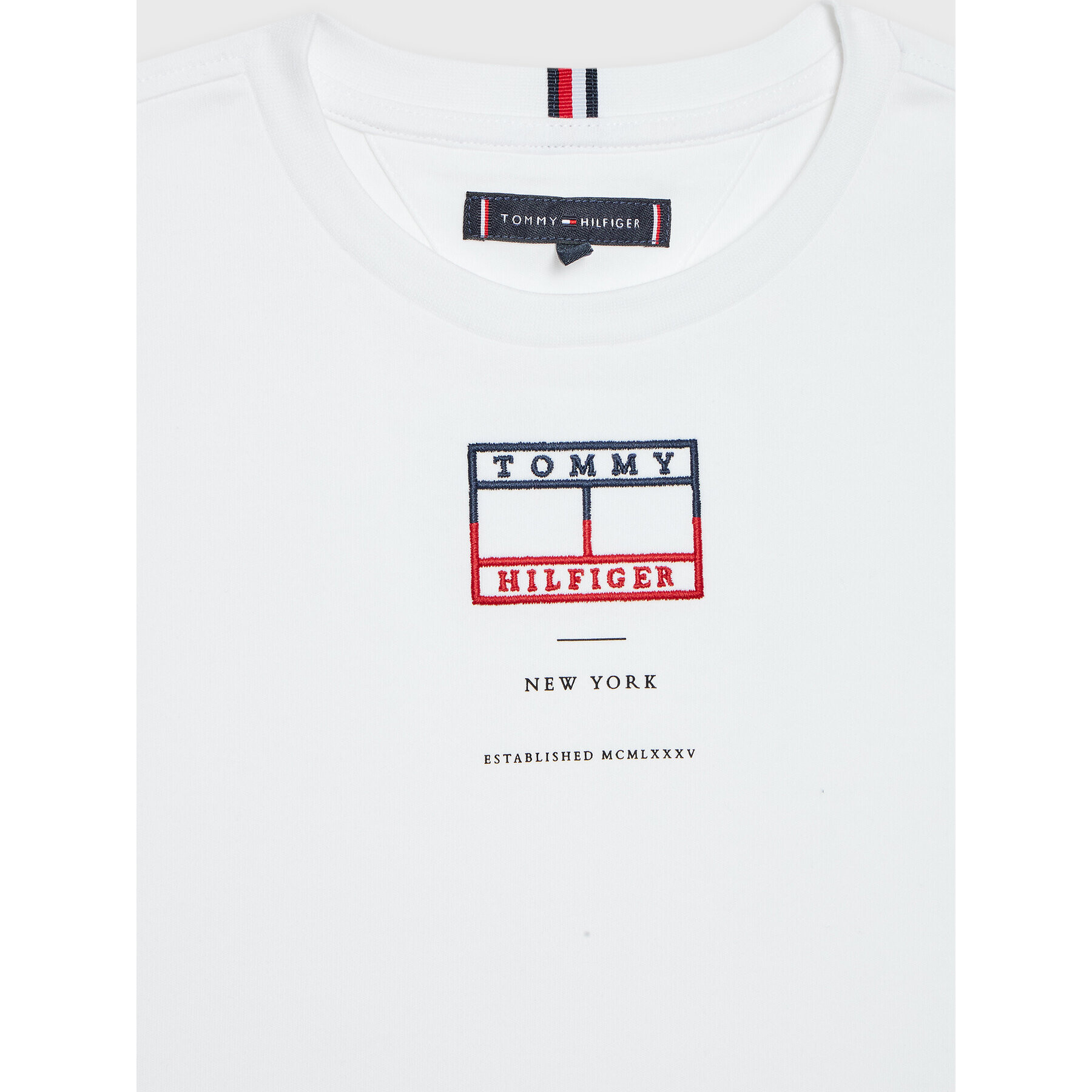 Tommy Hilfiger T-Shirt Embroidered KB0KB07598 Bílá Regular Fit - Pepit.cz