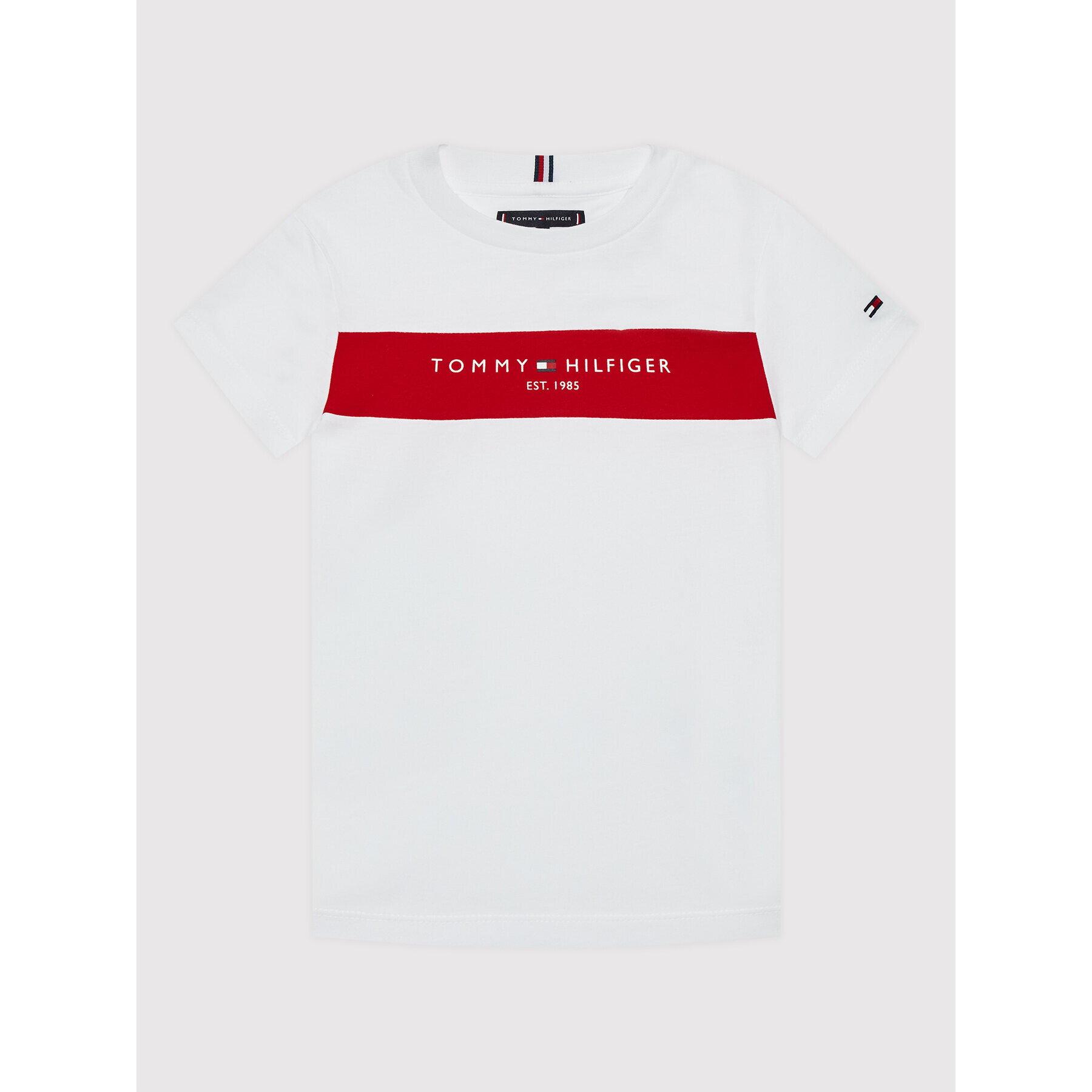 Tommy Hilfiger T-Shirt Essential Colorblock KB0KB07279 D Bílá Regular Fit - Pepit.cz