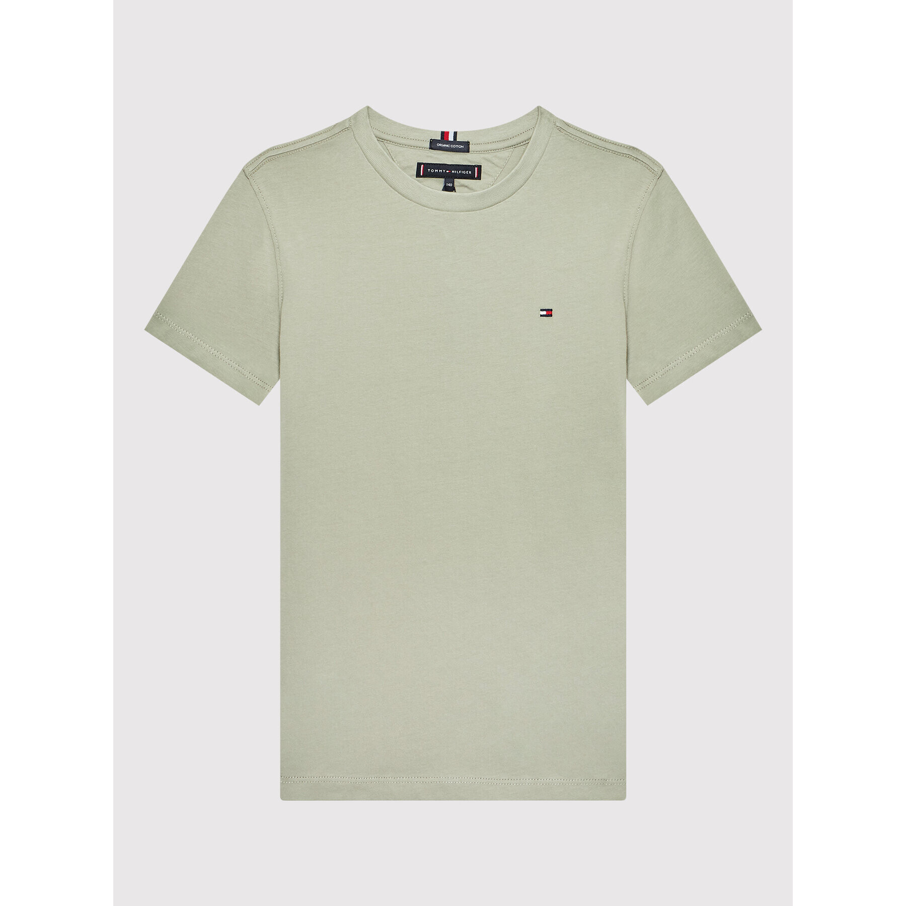 Tommy Hilfiger T-Shirt Essential KB0KB06879 Zelená Regular Fit - Pepit.cz