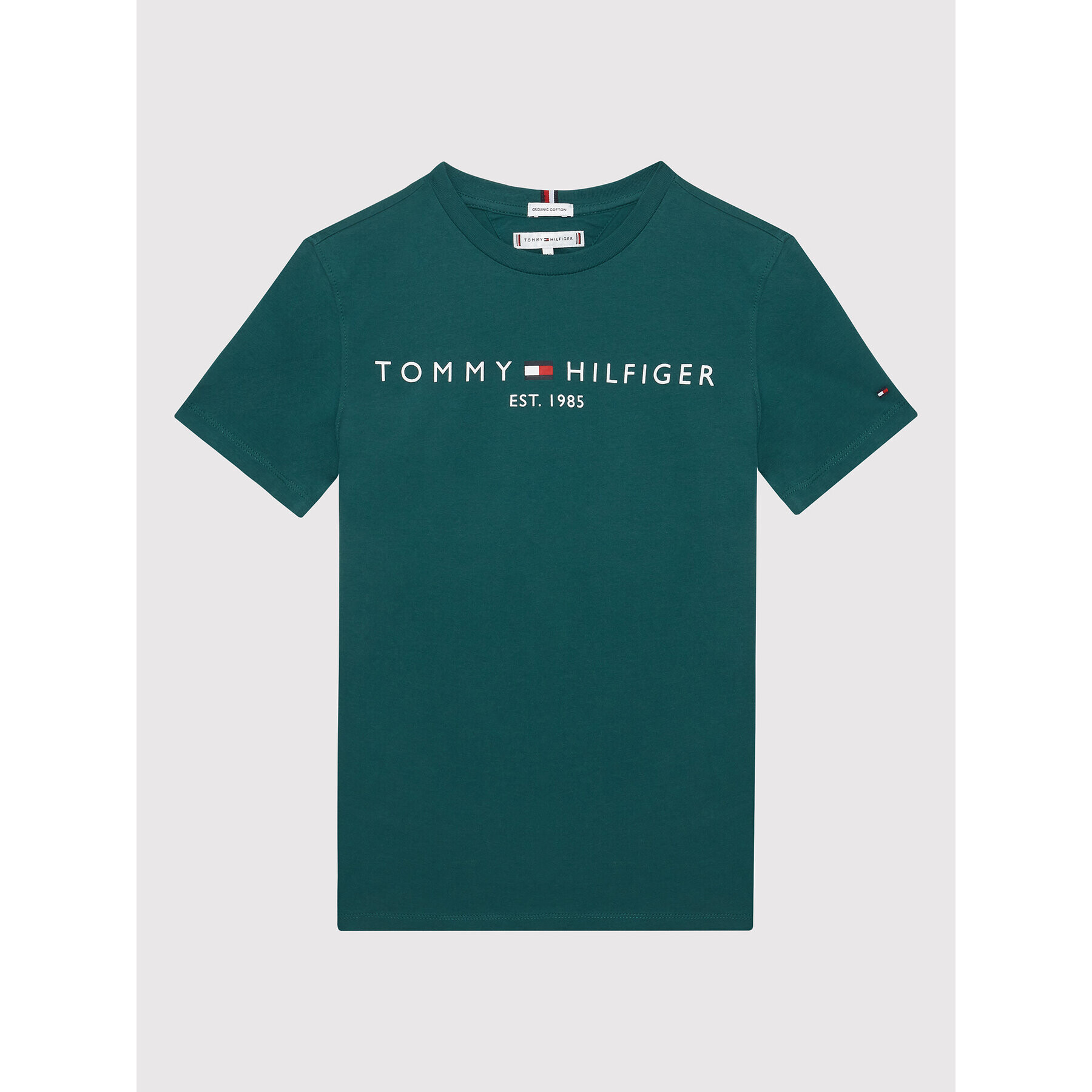 Tommy Hilfiger T-Shirt Essential KS0KS00201 Zelená Regular Fit - Pepit.cz