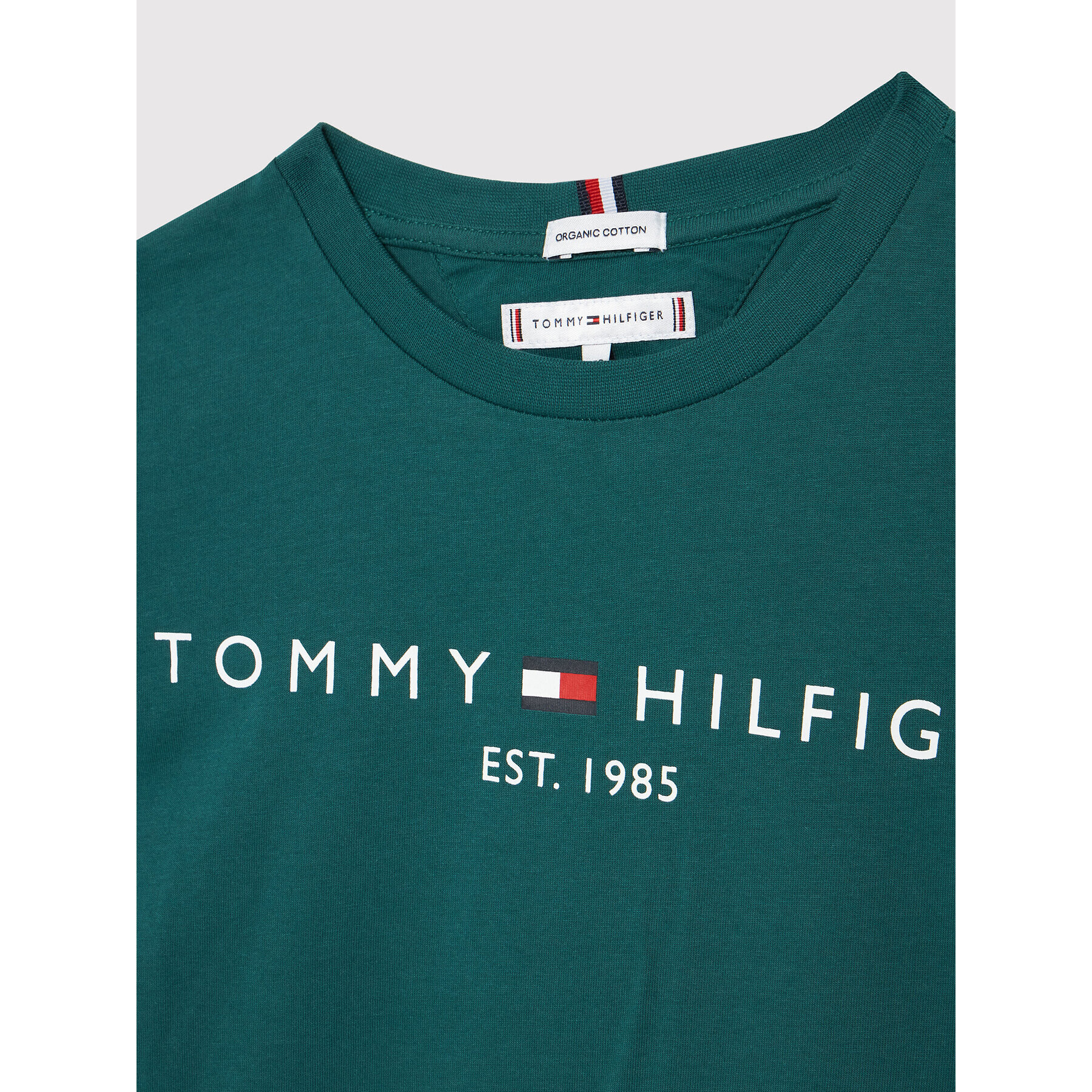 Tommy Hilfiger T-Shirt Essential KS0KS00201 Zelená Regular Fit - Pepit.cz