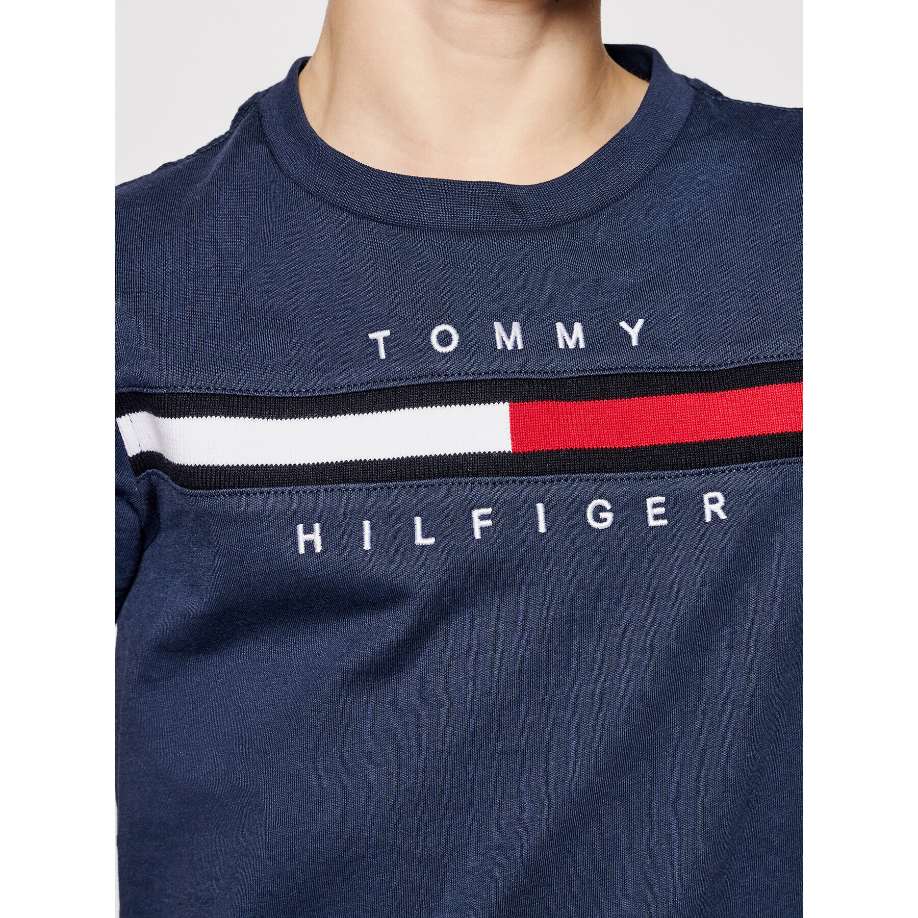 Tommy Hilfiger T-Shirt Flag Rib Insert KB0KB06532 D Tmavomodrá Regular Fit - Pepit.cz