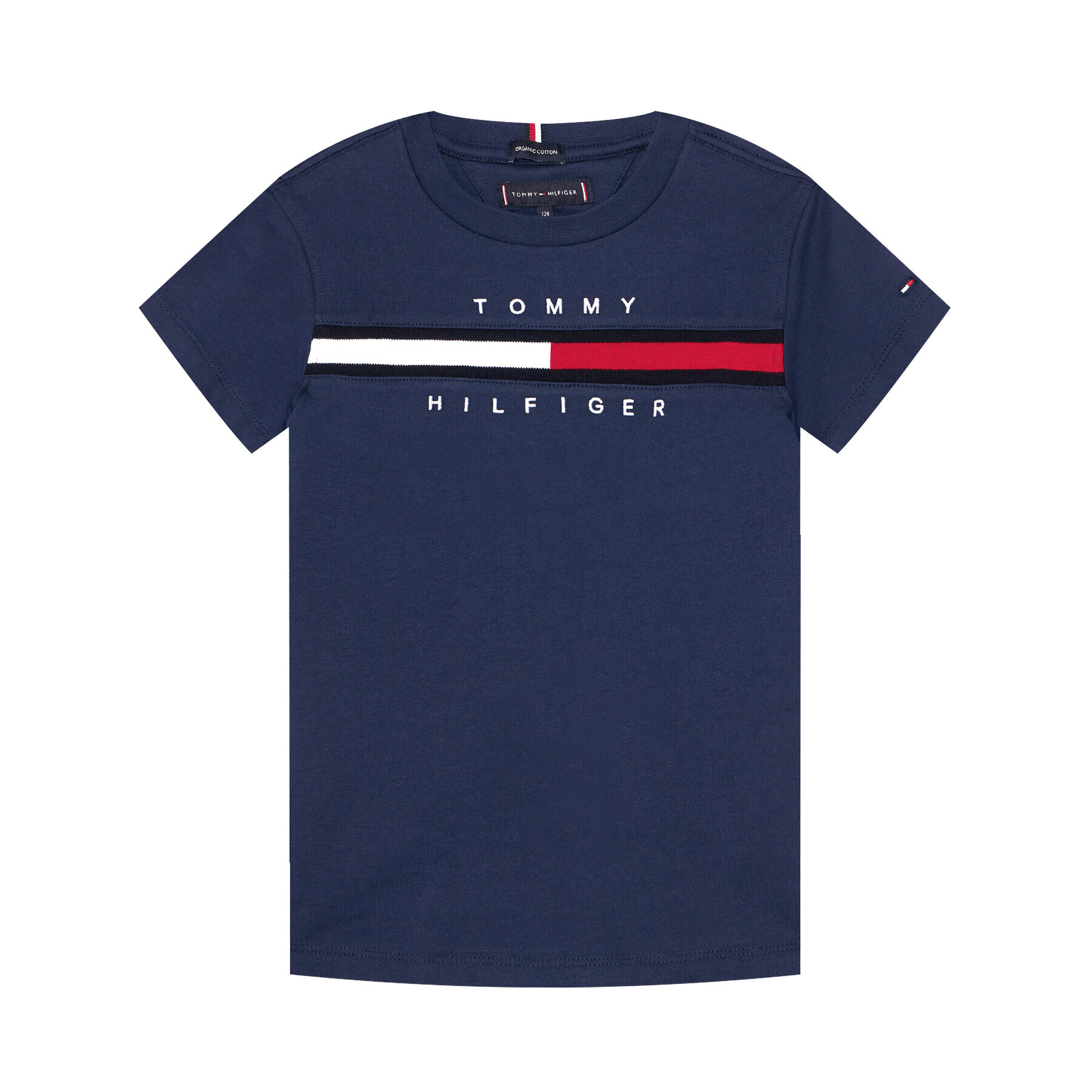 Tommy Hilfiger T-Shirt Flag Rib Insert KB0KB06532 D Tmavomodrá Regular Fit - Pepit.cz