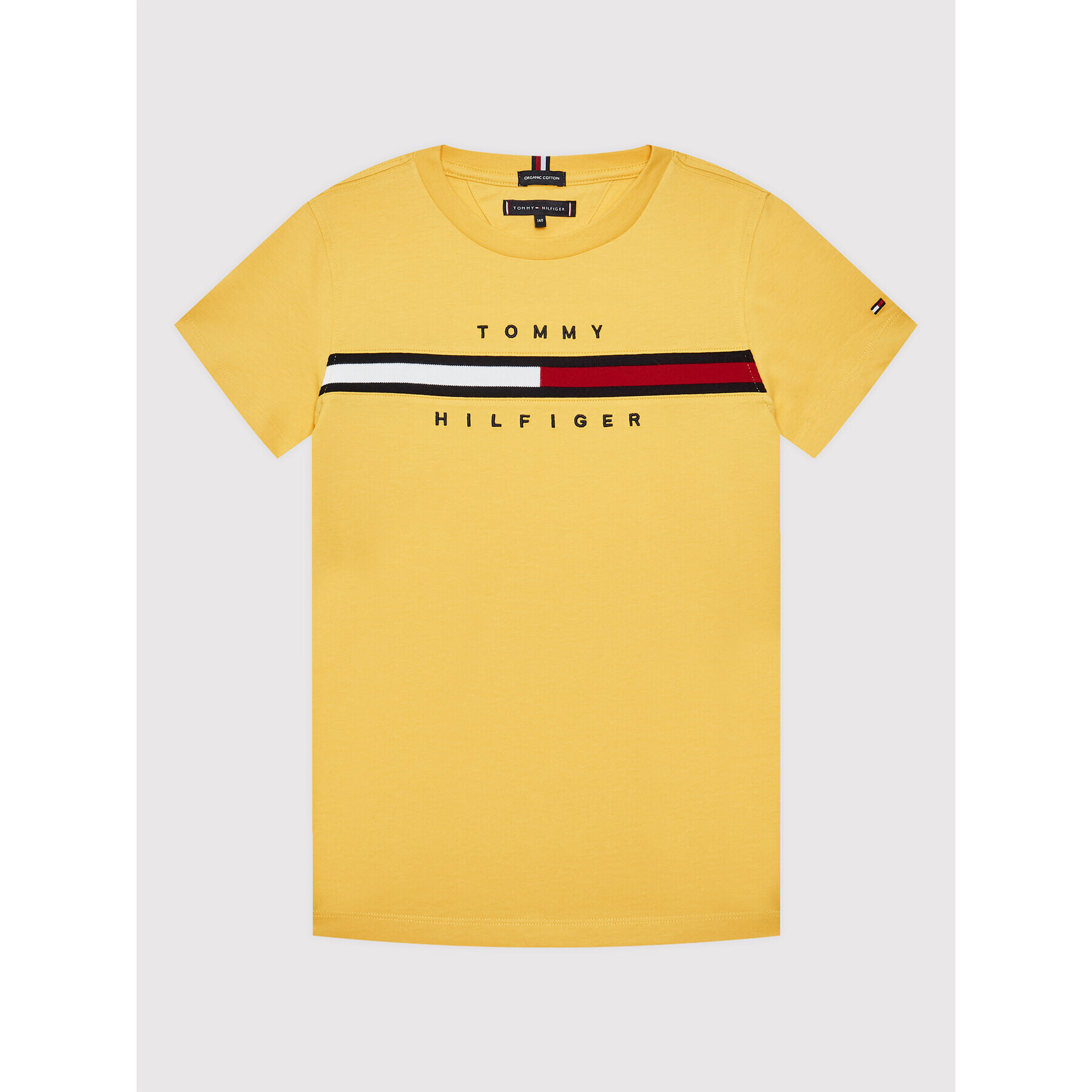 Tommy Hilfiger T-Shirt Flag Rib Insert KB0KB06532 D Žlutá Regular Fit - Pepit.cz