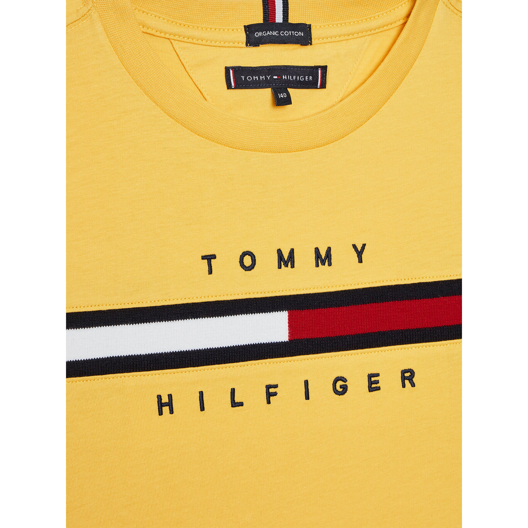 Tommy Hilfiger T-Shirt Flag Rib Insert Tee KB0KB06532 M Žlutá Regular Fit - Pepit.cz