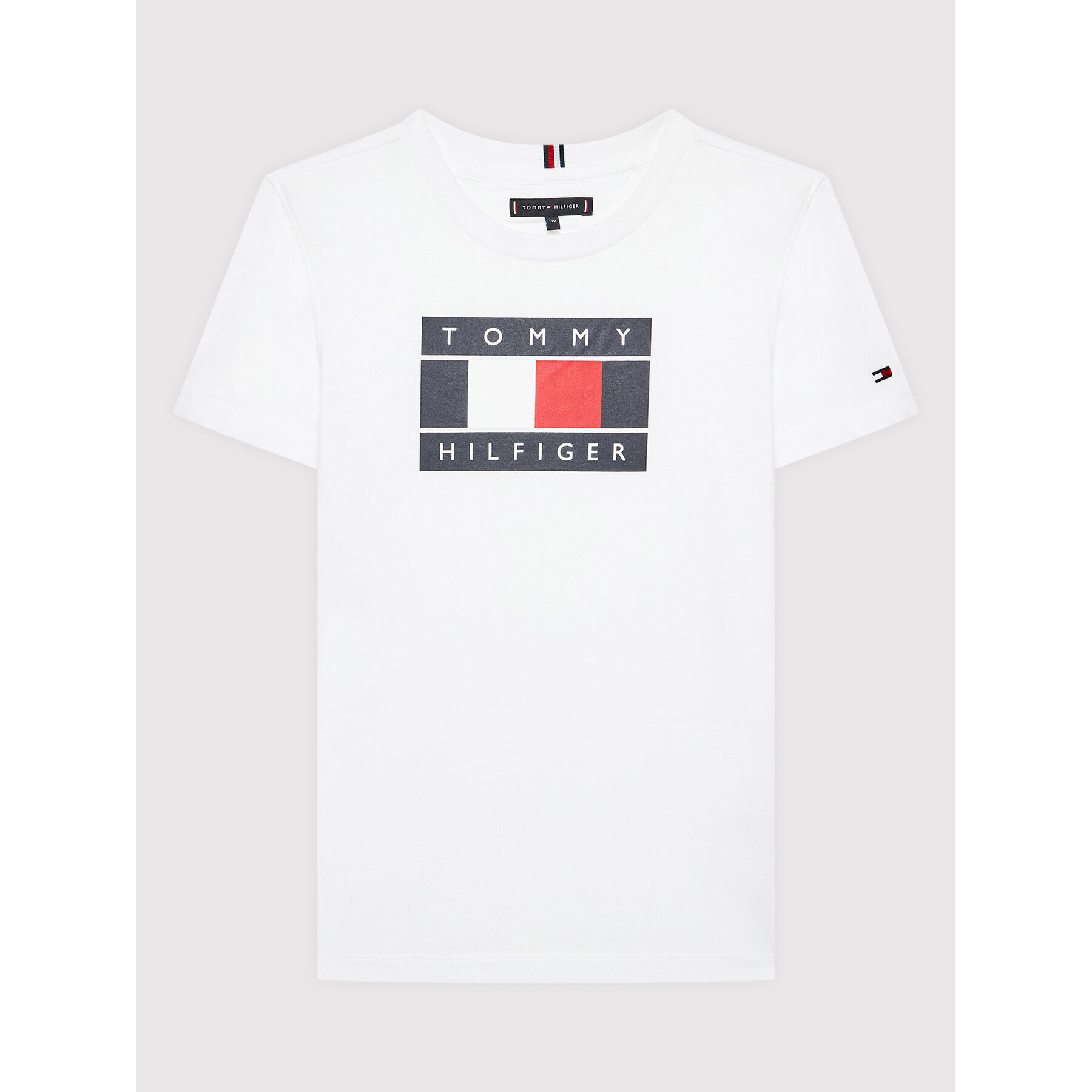 Tommy Hilfiger T-Shirt Global Stripe Flag KB0KB07602 Bílá Regular Fit - Pepit.cz