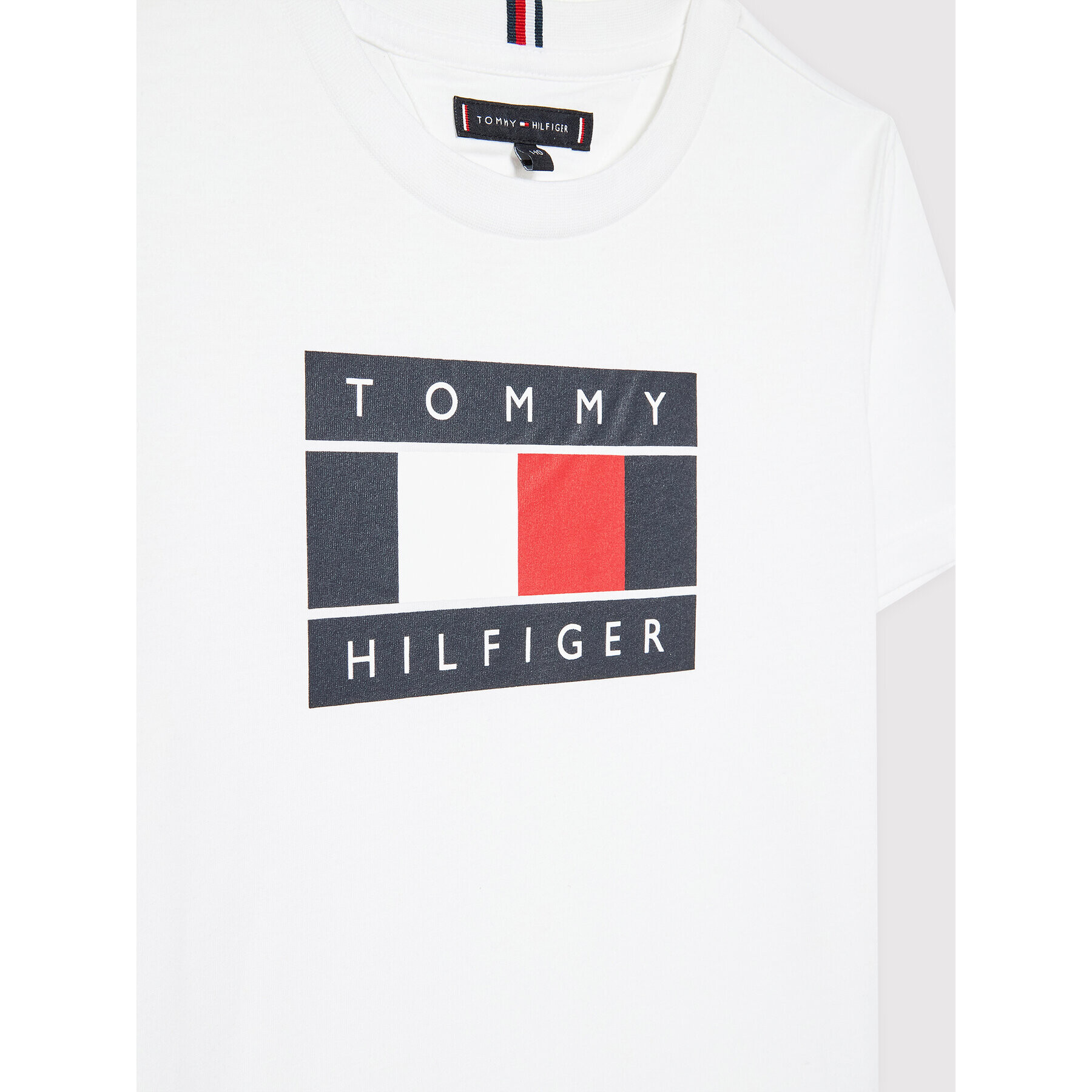 Tommy Hilfiger T-Shirt Global Stripe Flag KB0KB07602 Bílá Regular Fit - Pepit.cz