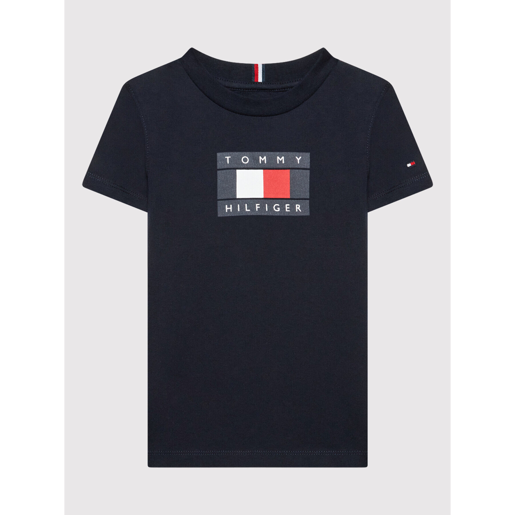 Tommy Hilfiger T-Shirt Global Stripe Flag KB0KB07602 Tmavomodrá Regular Fit - Pepit.cz