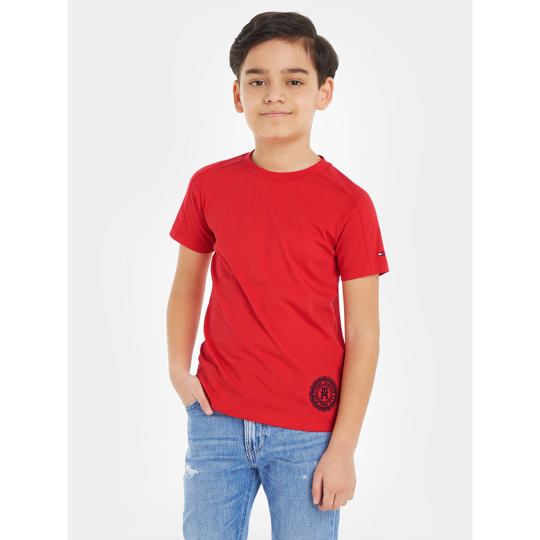 Tommy Hilfiger T-Shirt KB0KB08544 Červená Regular Fit - Pepit.cz