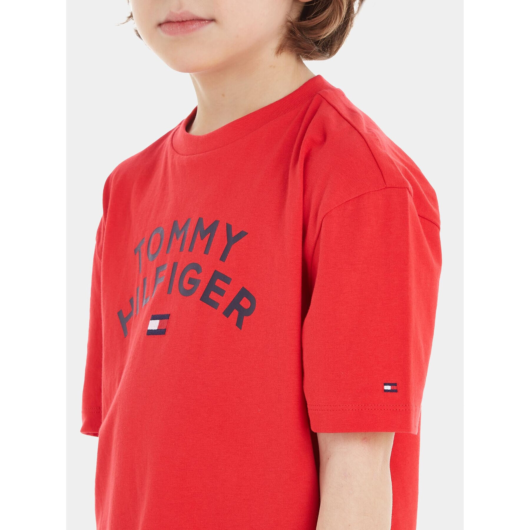 Tommy Hilfiger T-Shirt KB0KB08548 M Červená Regular Fit - Pepit.cz