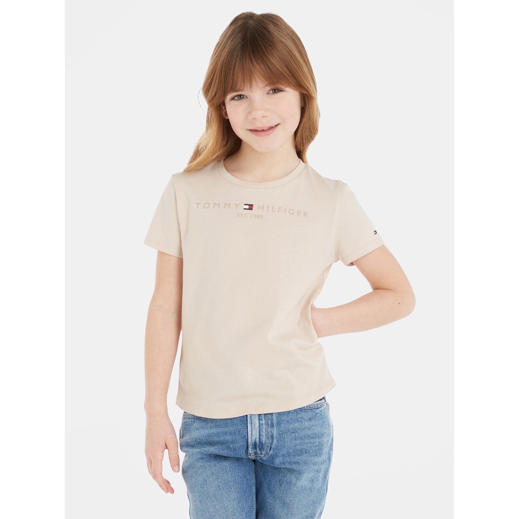 Tommy Hilfiger T-Shirt KG0KG05242 Béžová Regular Fit - Pepit.cz