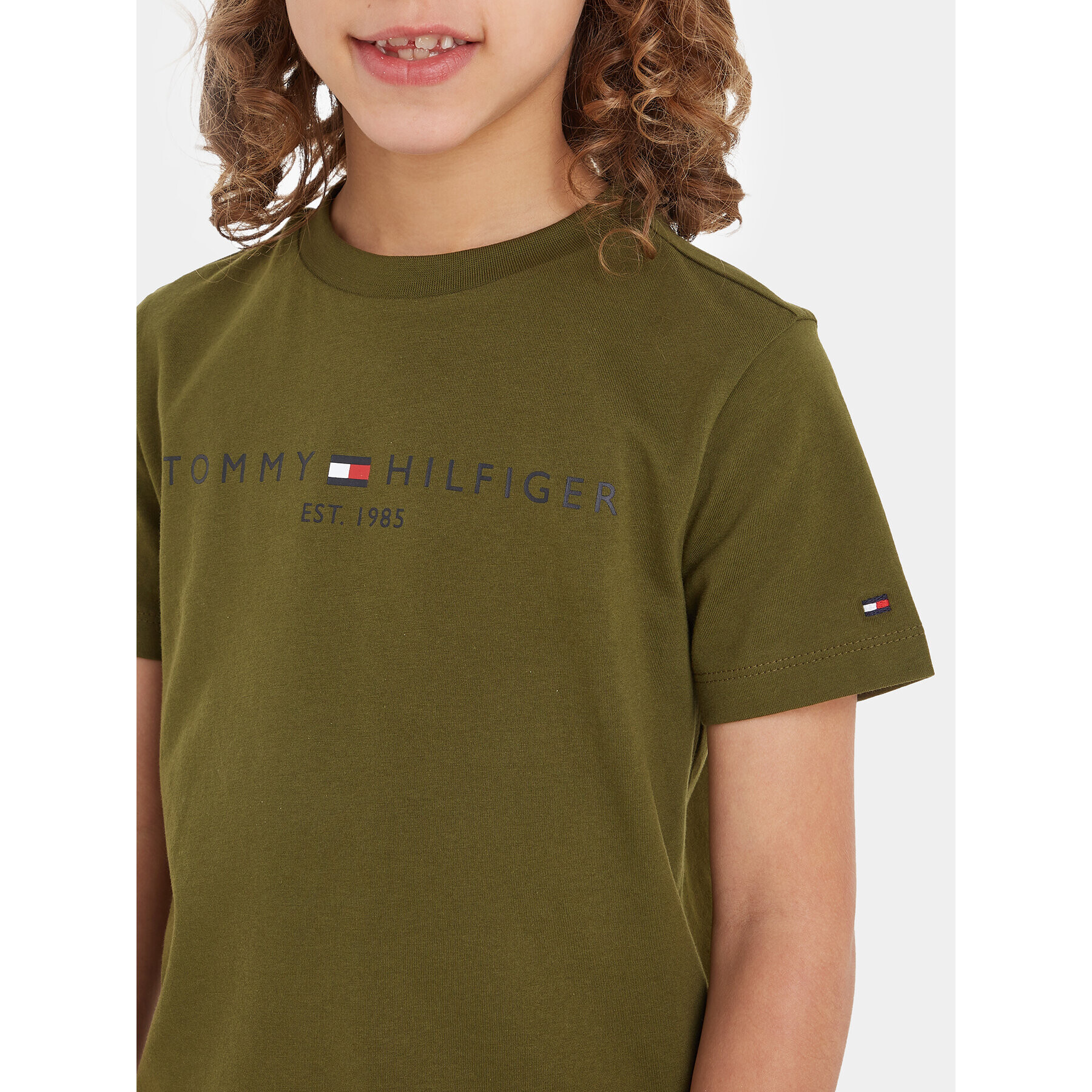 Tommy Hilfiger T-Shirt KS0KS00397 Zelená Regular Fit - Pepit.cz