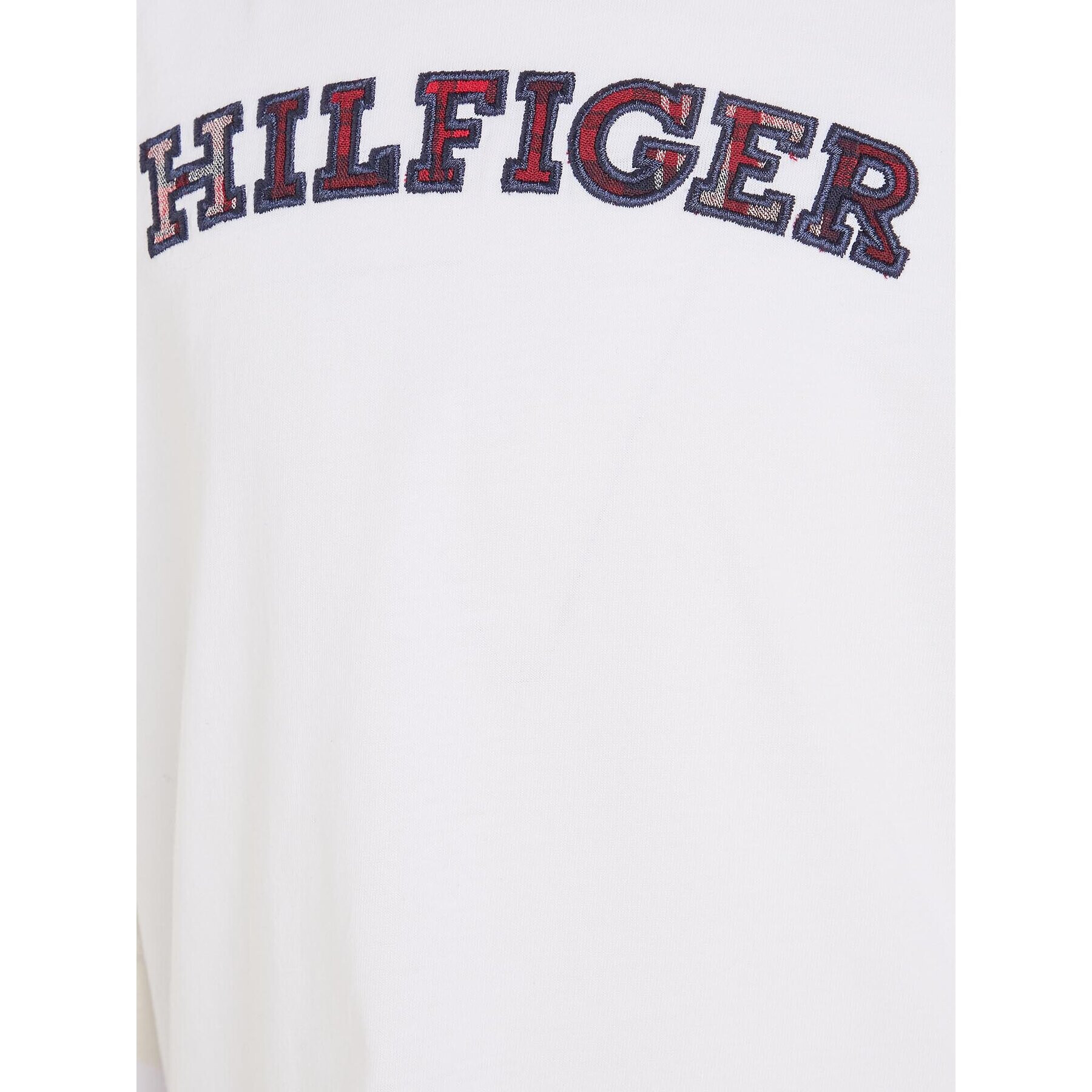 Tommy Hilfiger T-Shirt Monotype Tartan KG0KG07804 Bílá Regular Fit - Pepit.cz