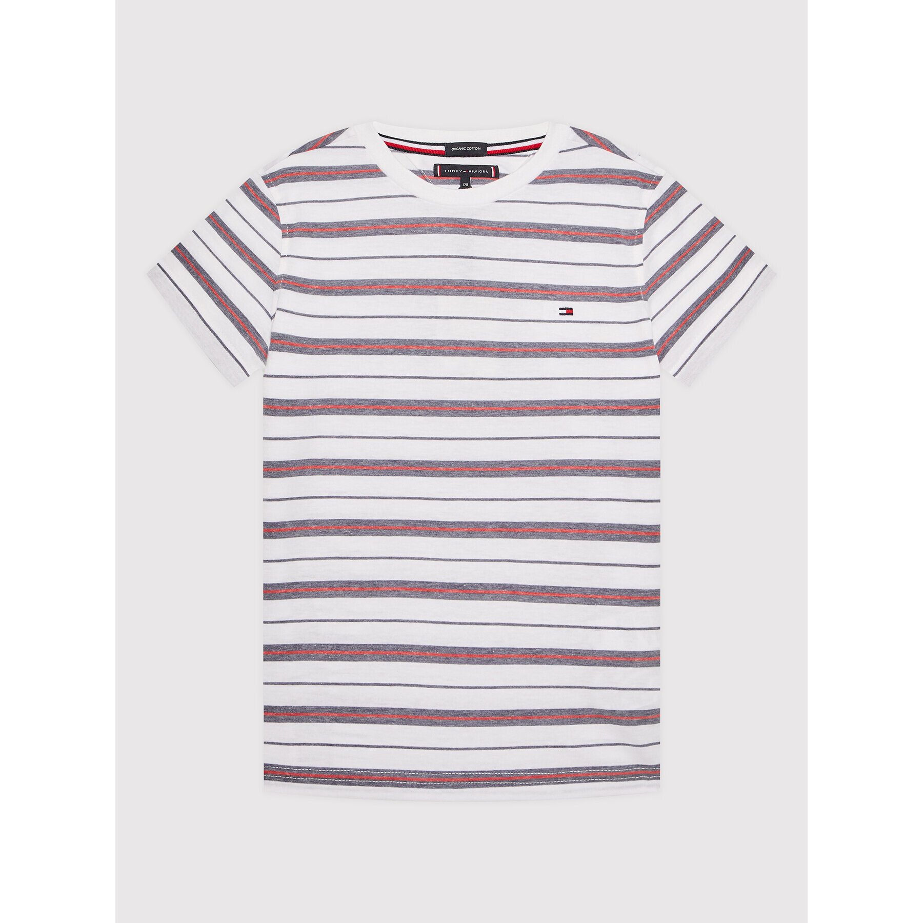 Tommy Hilfiger T-Shirt Stripe KB0KB07356 D Bílá Regular Fit - Pepit.cz