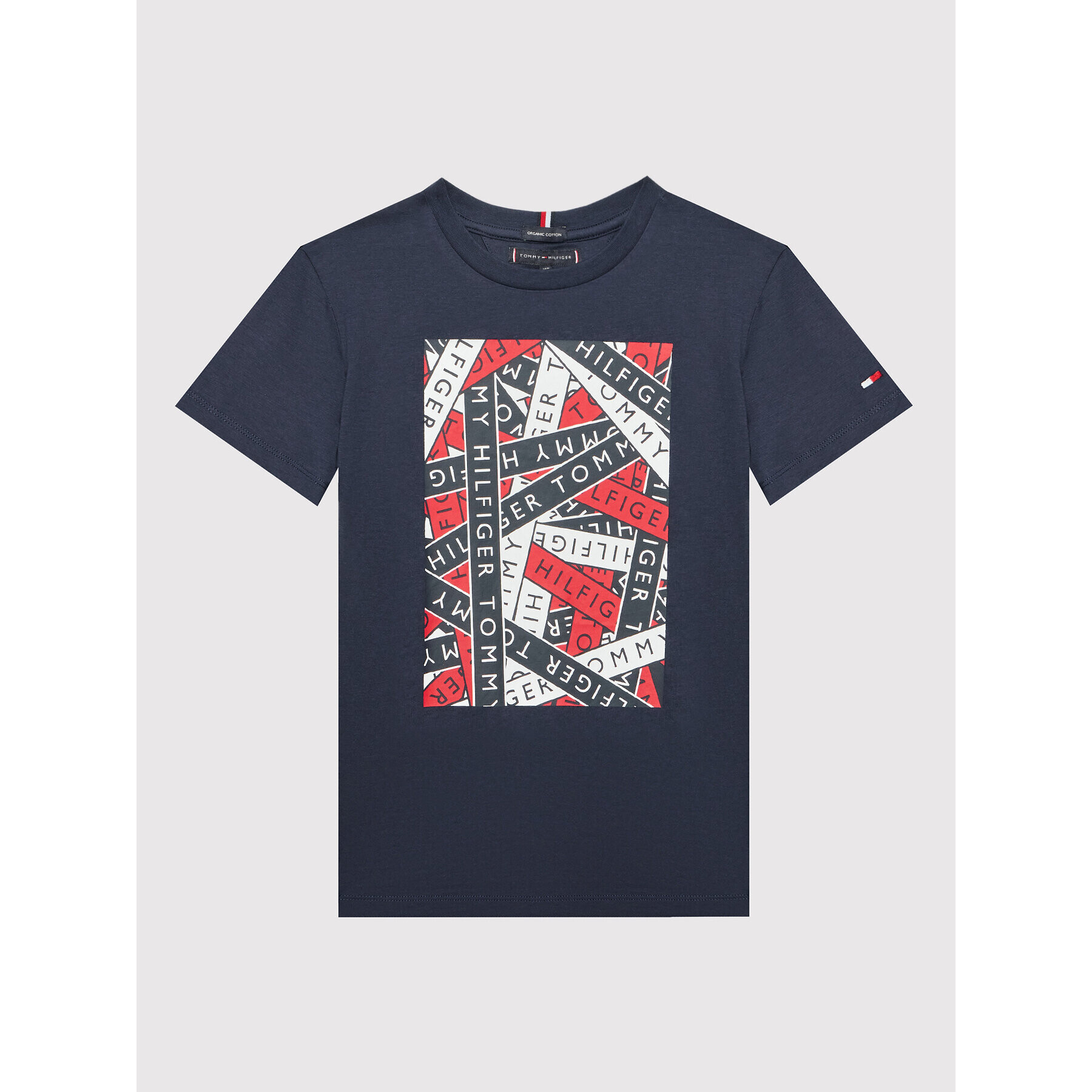 Tommy Hilfiger T-Shirt Tape Artwork KB0KB07463 D Tmavomodrá Regular Fit - Pepit.cz