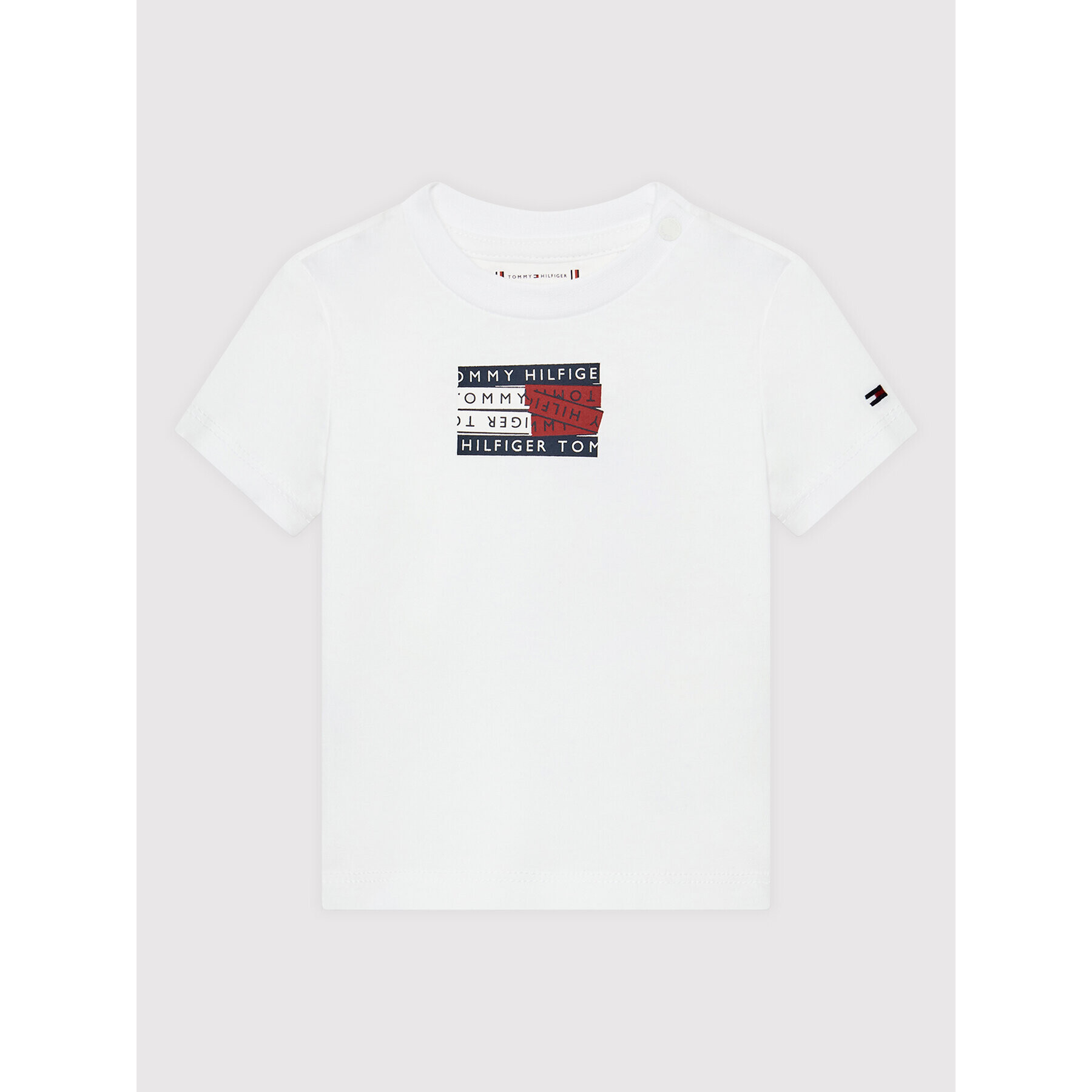 Tommy Hilfiger T-Shirt Tape Graphic KN0KN01430 Bílá Regular Fit - Pepit.cz