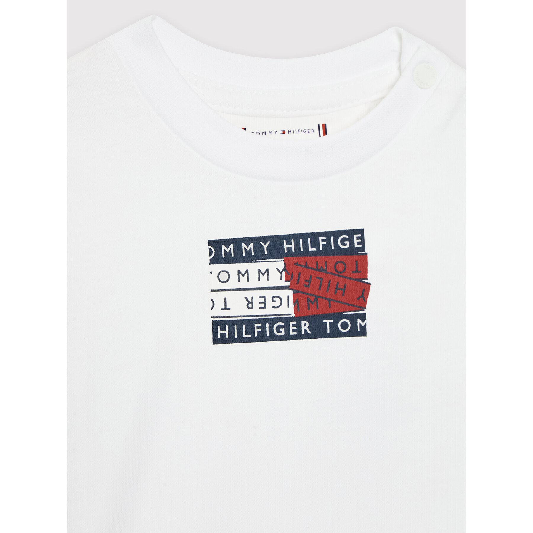 Tommy Hilfiger T-Shirt Tape Graphic KN0KN01430 Bílá Regular Fit - Pepit.cz