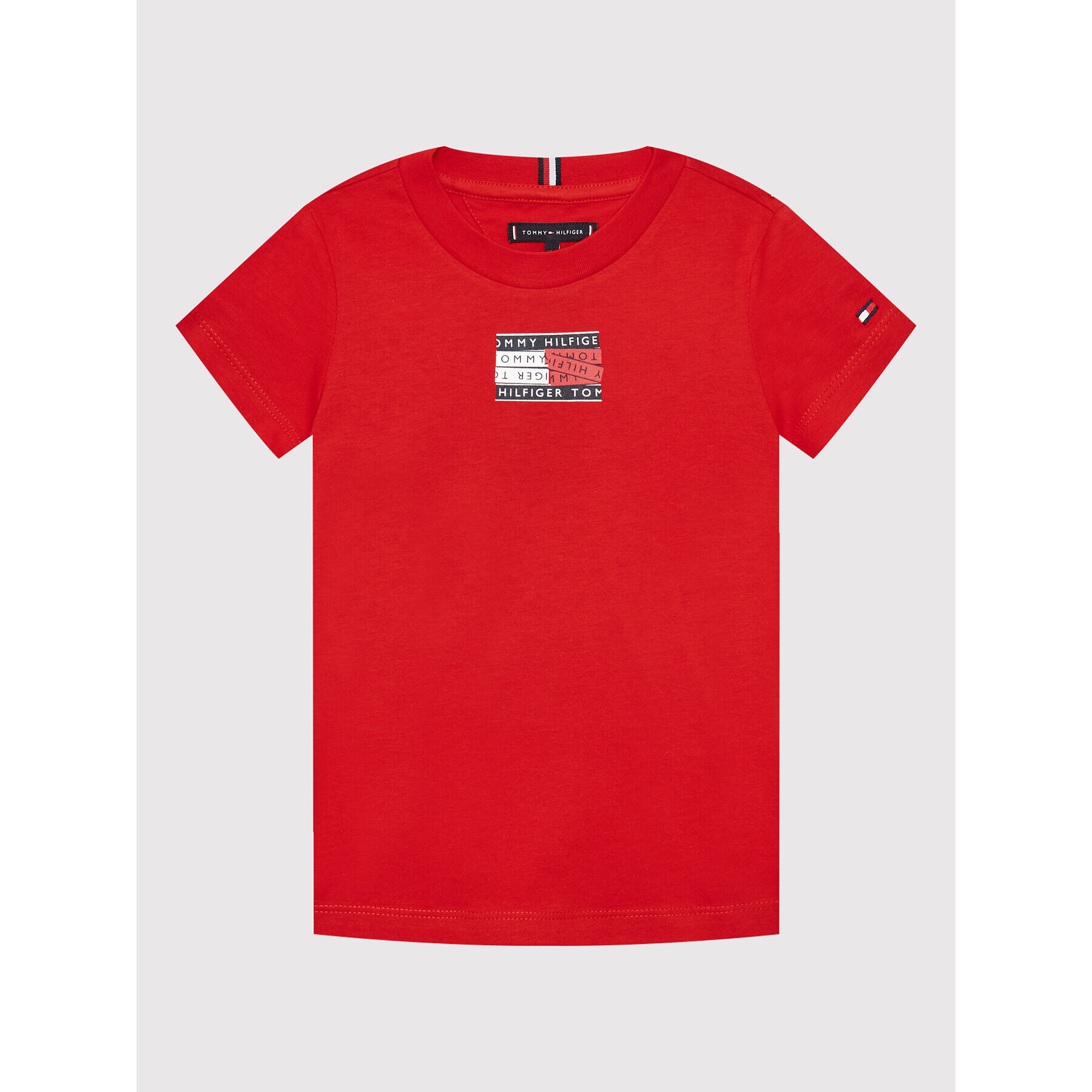 Tommy Hilfiger T-Shirt Tape Graphic Tee KB0KB07282 D Červená Regular Fit - Pepit.cz