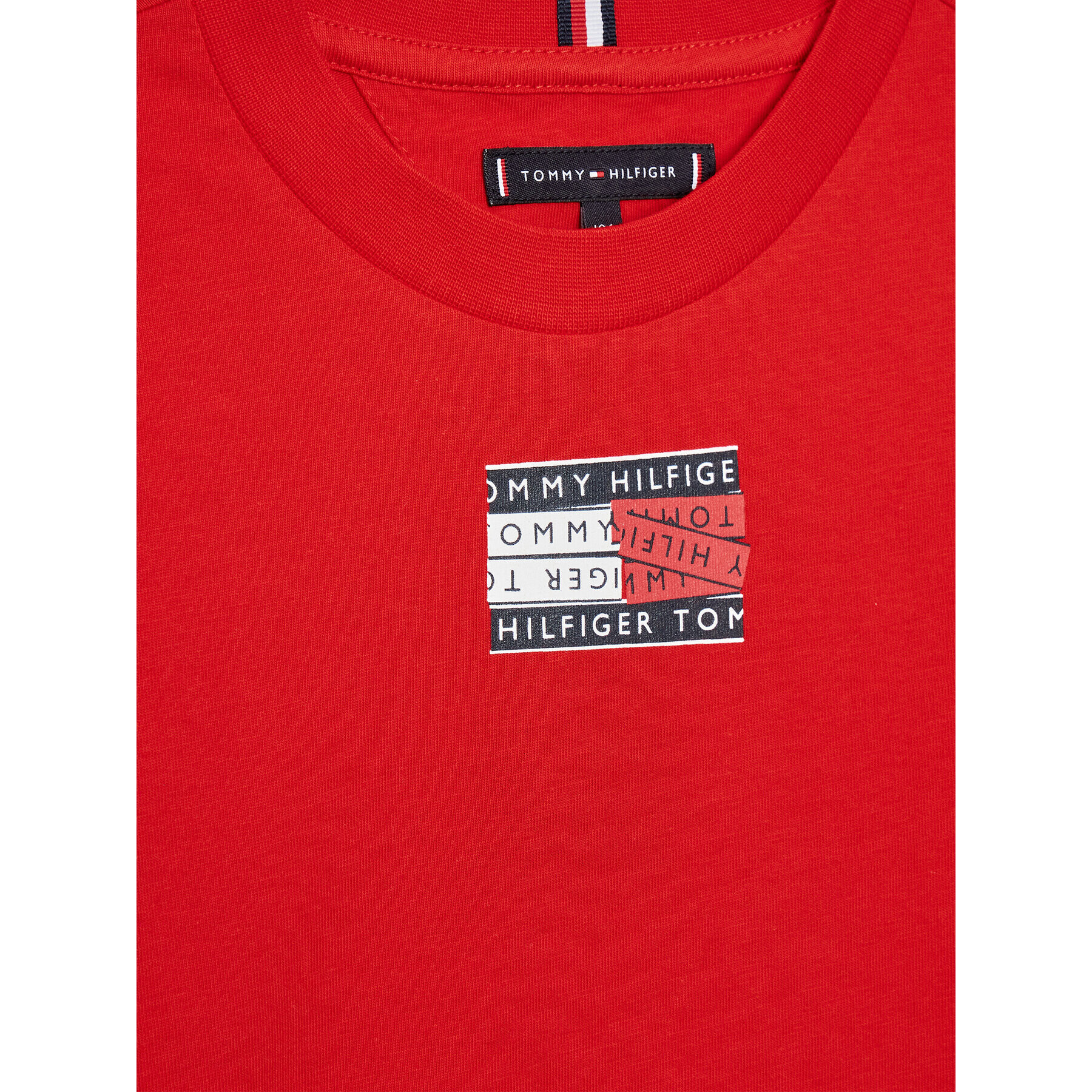 Tommy Hilfiger T-Shirt Tape Graphic Tee KB0KB07282 D Červená Regular Fit - Pepit.cz