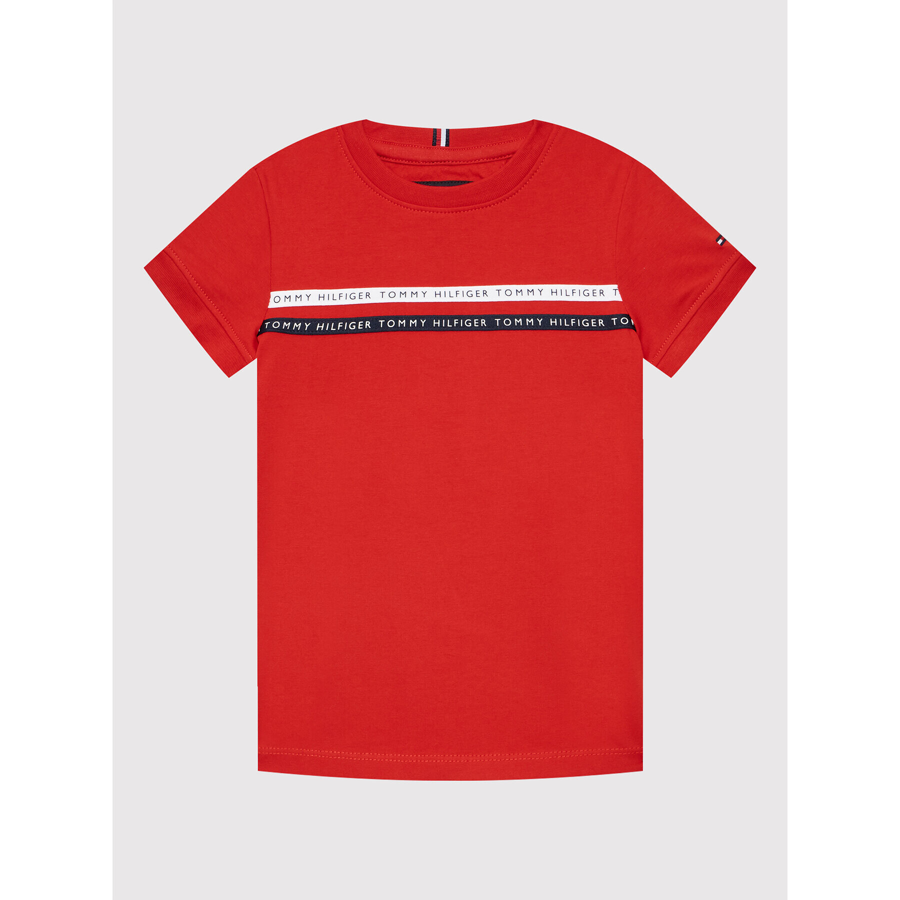 Tommy Hilfiger T-Shirt Tape KB0KB07357 D Červená Regular Fit - Pepit.cz