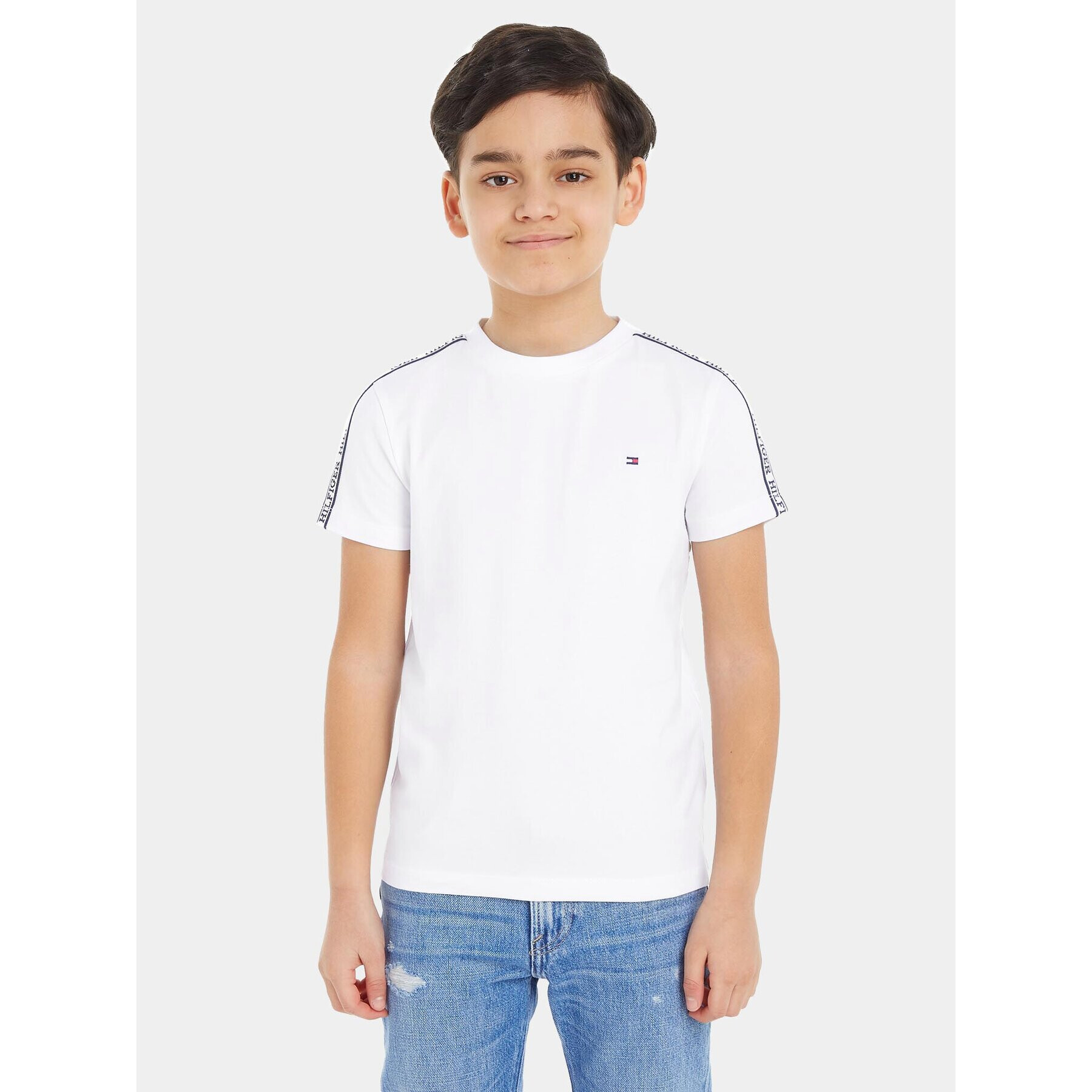 Tommy Hilfiger T-Shirt Tape KB0KB08782 S Bílá Regular Fit - Pepit.cz